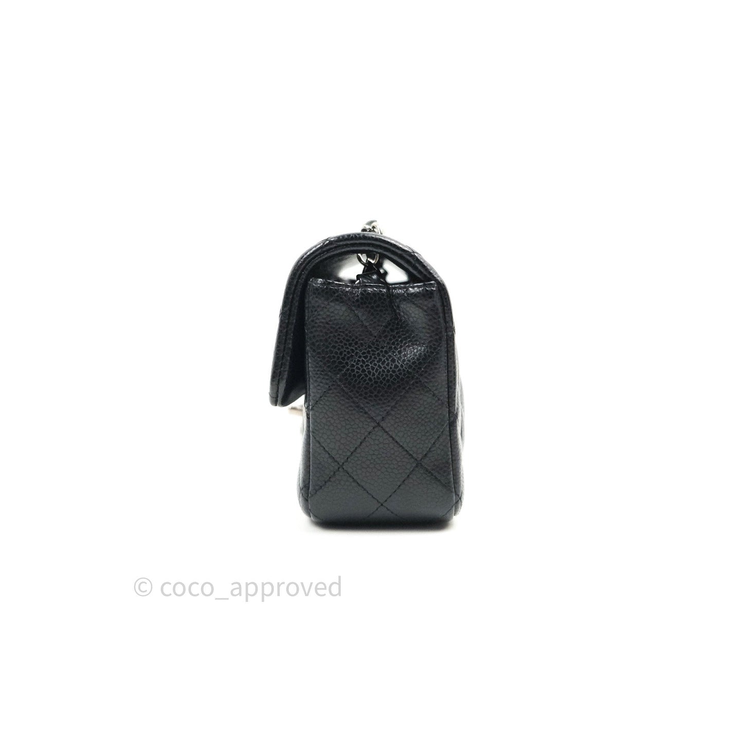Chanel Quilted Mini Rectangular Black Caviar Silver Hardware