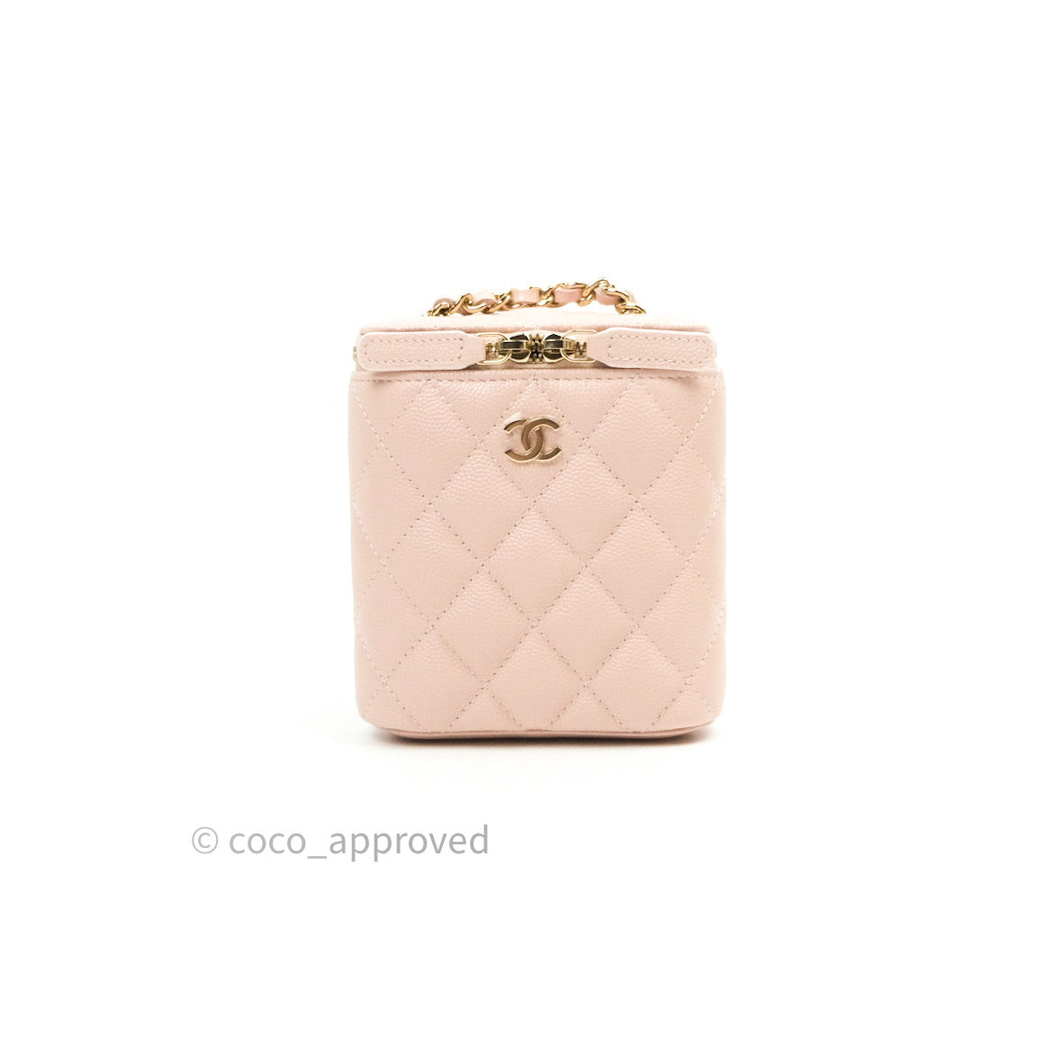 Chanel Classic Mini Vanity With Chain Pink Caviar Gold Hardware