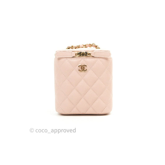 Chanel Classic Mini Vanity With Chain Pink Caviar Gold Hardware