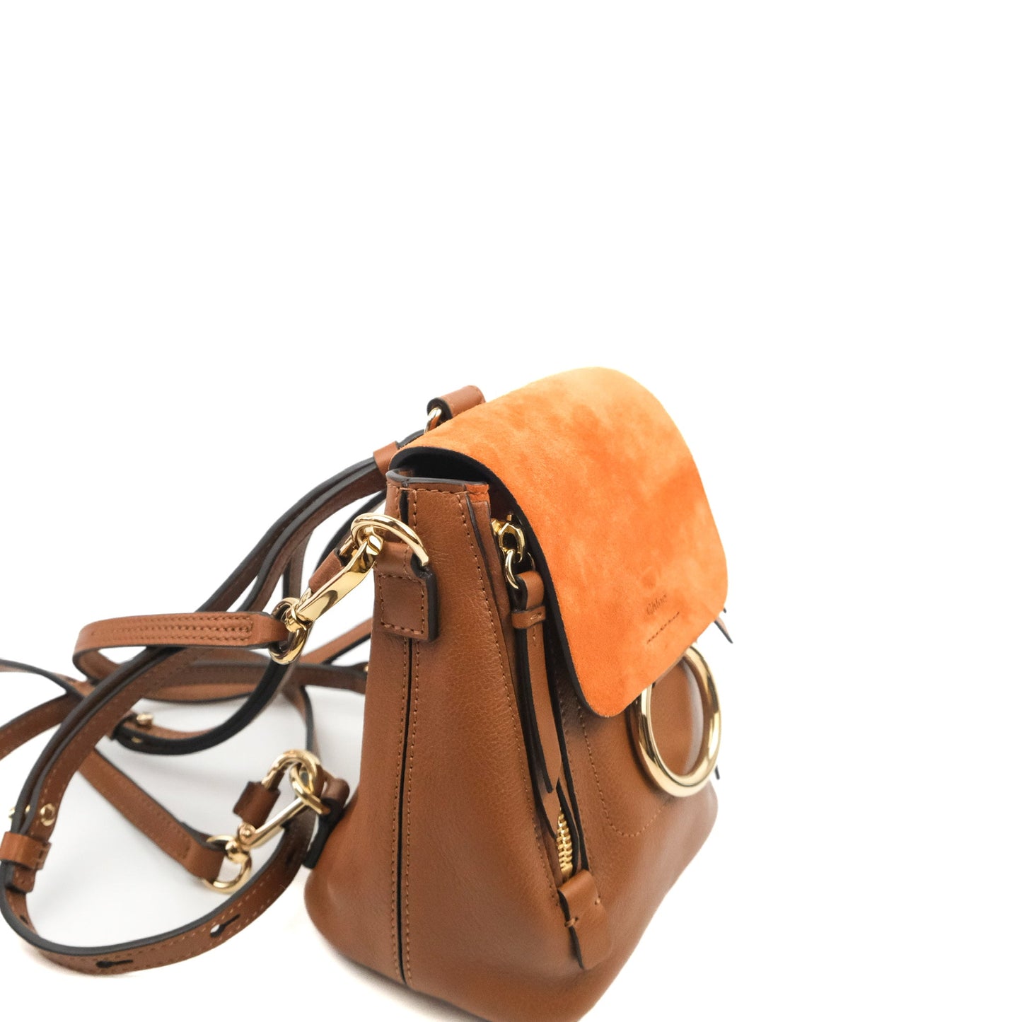 Chloé Mini Faye Backpack Brown
