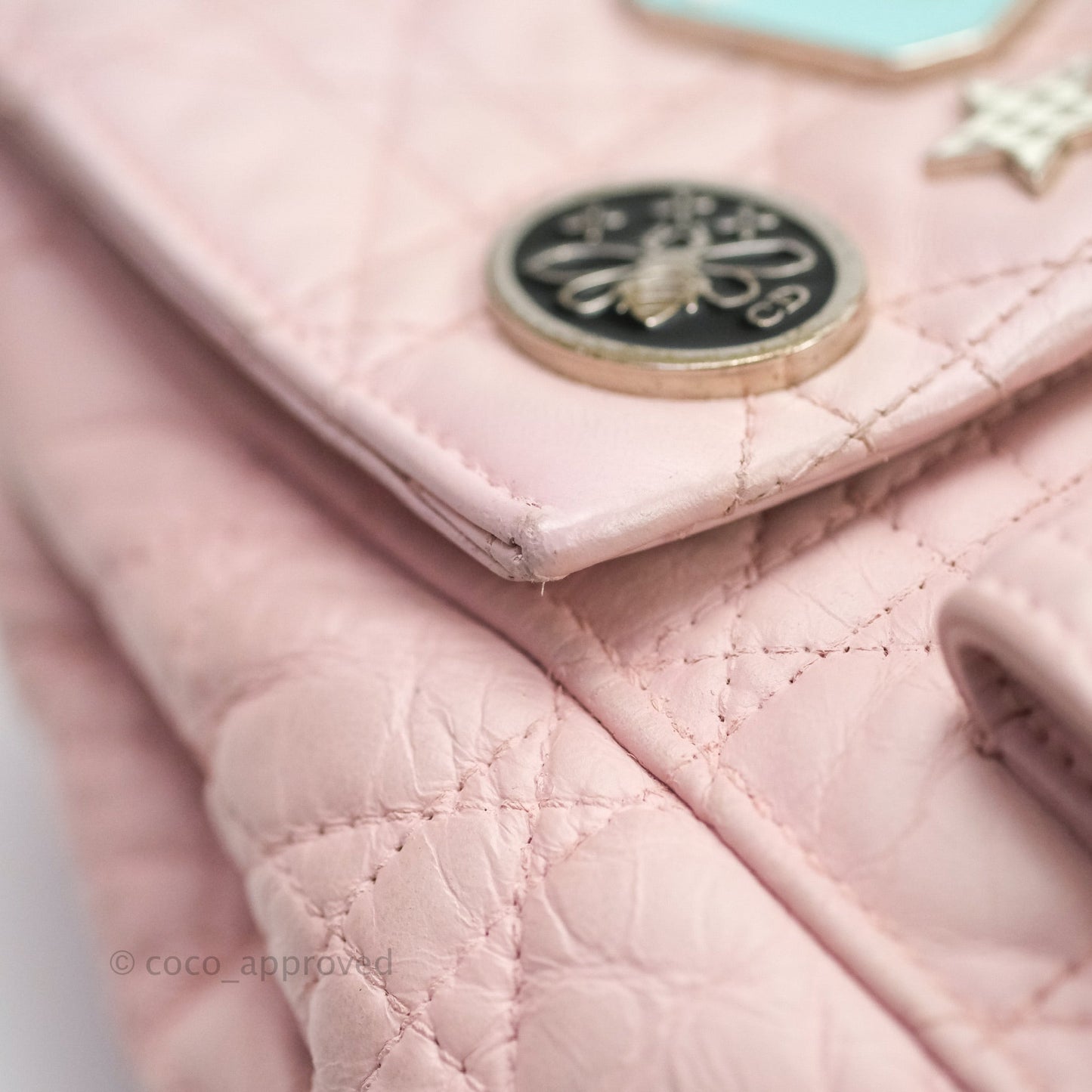 Christian Dior Lambskin Cannage Small Lucky Badge Stardust Backpack Soft Pink
