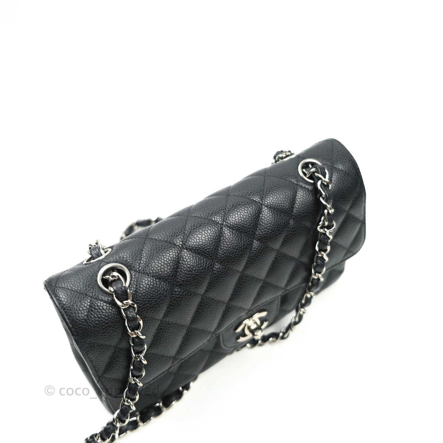 Chanel Classic Small S/M Flap Black Caviar Silver Hardware