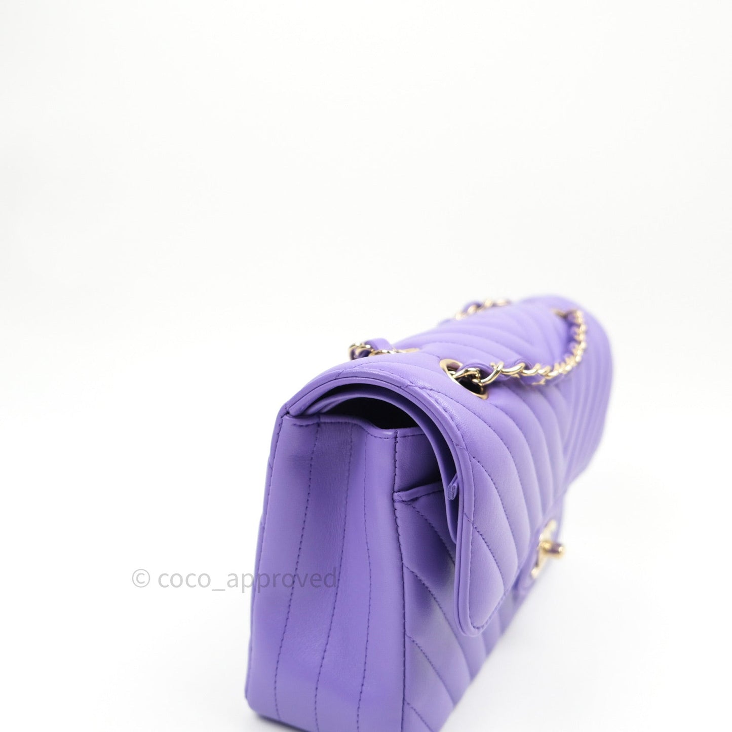 Chanel Classic Small S/M Flap Purple Lambskin Light Gold Hardware