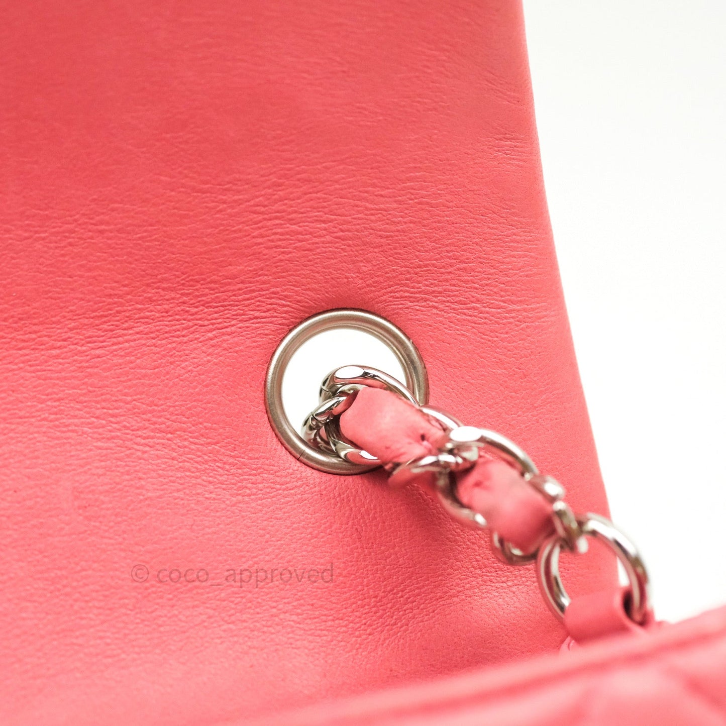 Chanel Quilted Mini Rectangular Pink Lambskin Silver Hardware