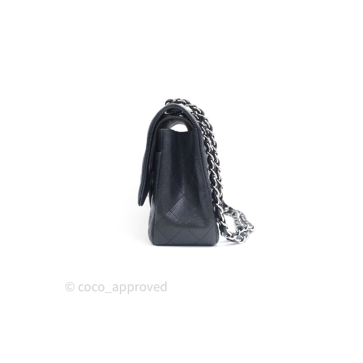Chanel Caviar Quilted Jumbo Double Flap Black Silver Hardware