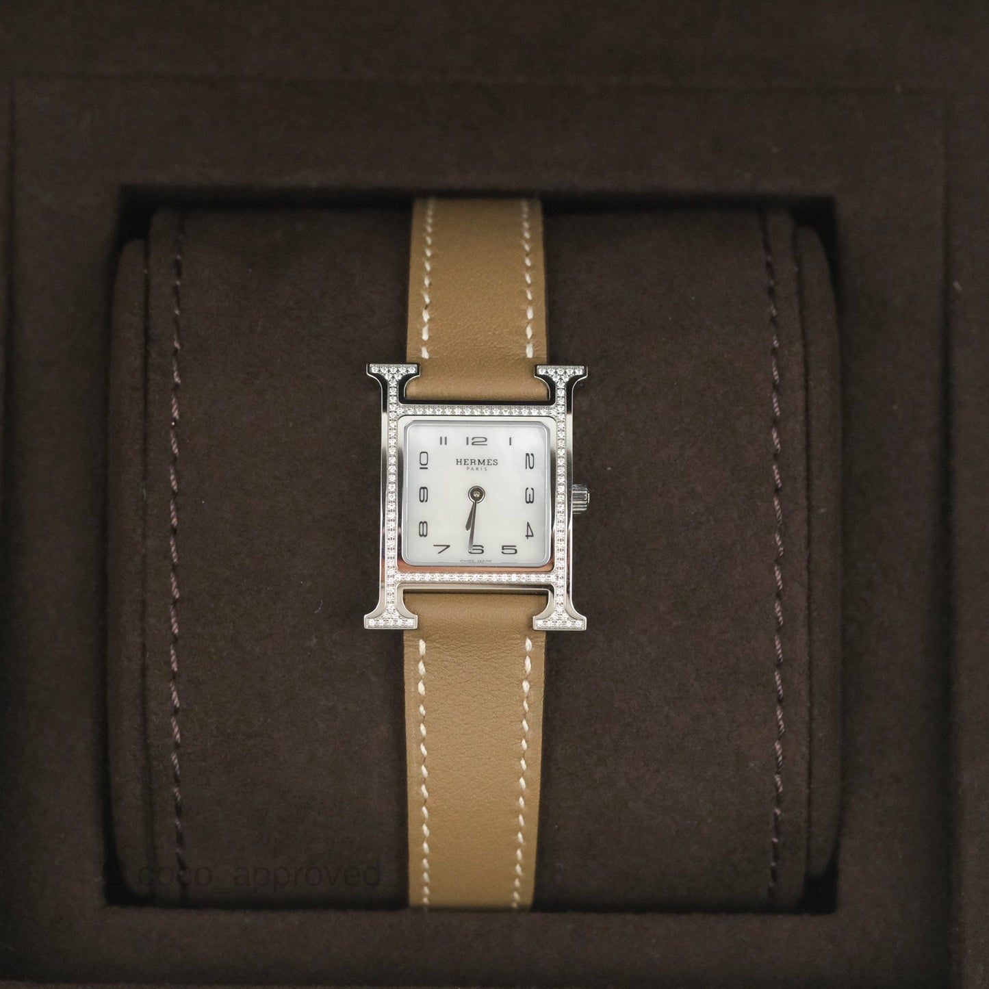 Hermès Heure H Watch Etoupe Epsom Palladium Hardware