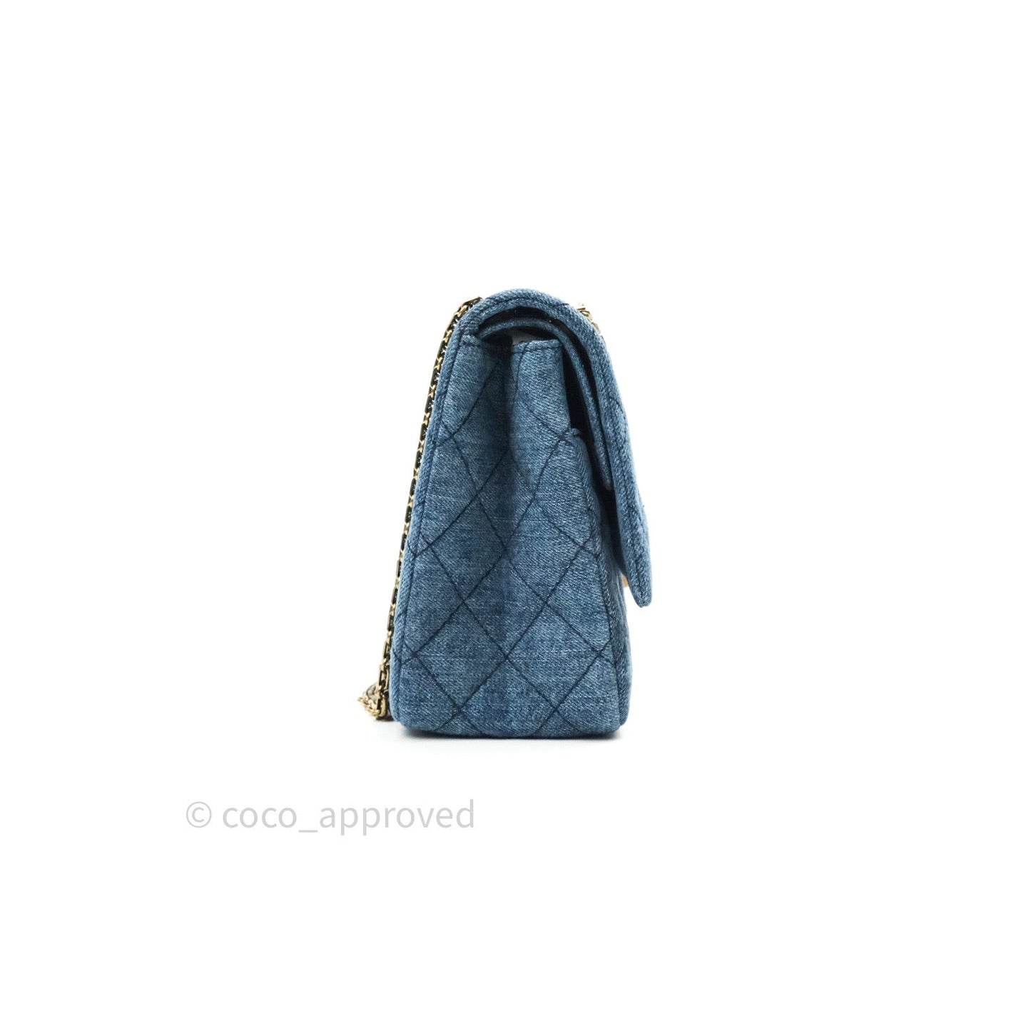 Chanel Reissue Quilted Denim Dark Blue Gold Hardware 226