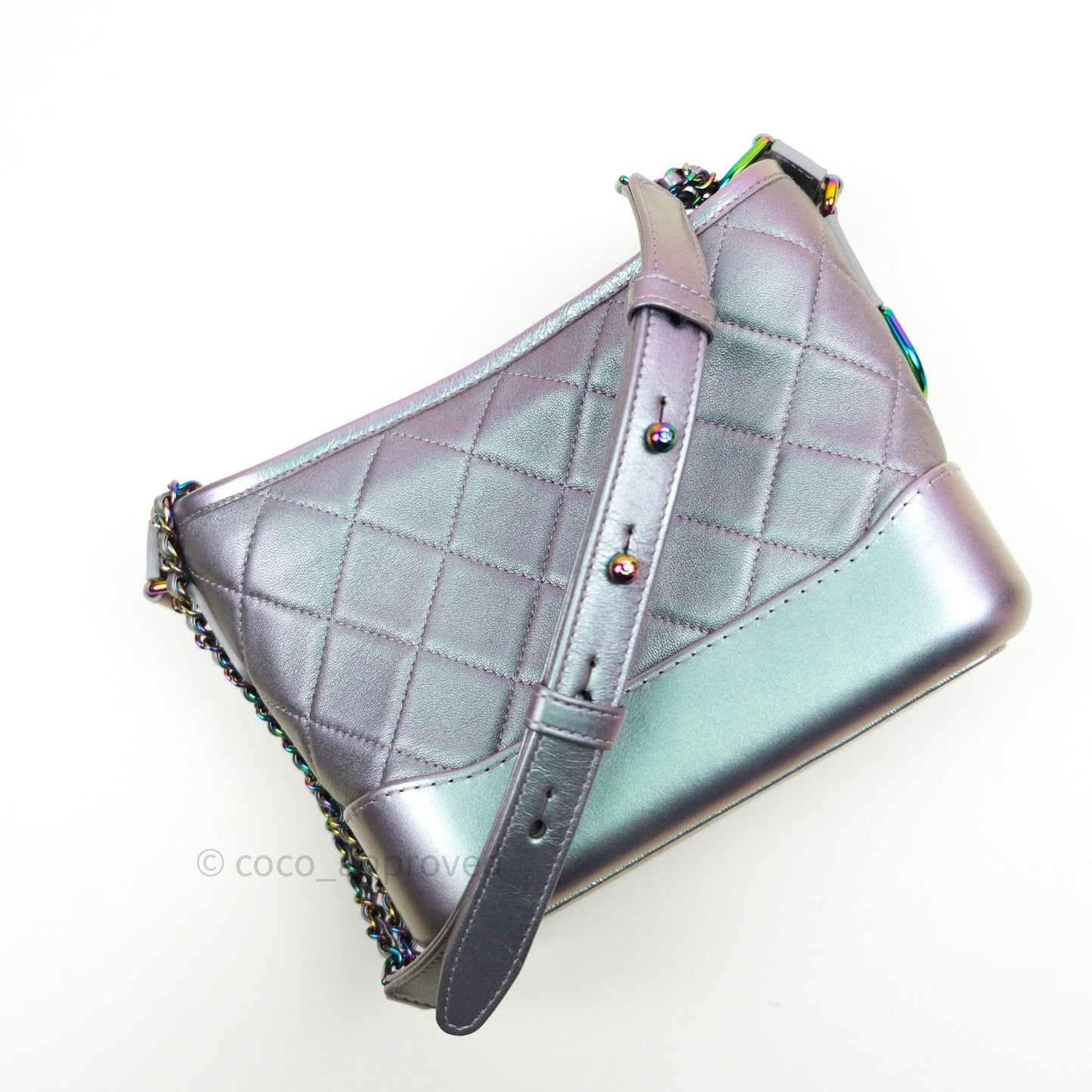 Chanel Small Gabrielle Hobo Iridescent Purple Mixed Hardware