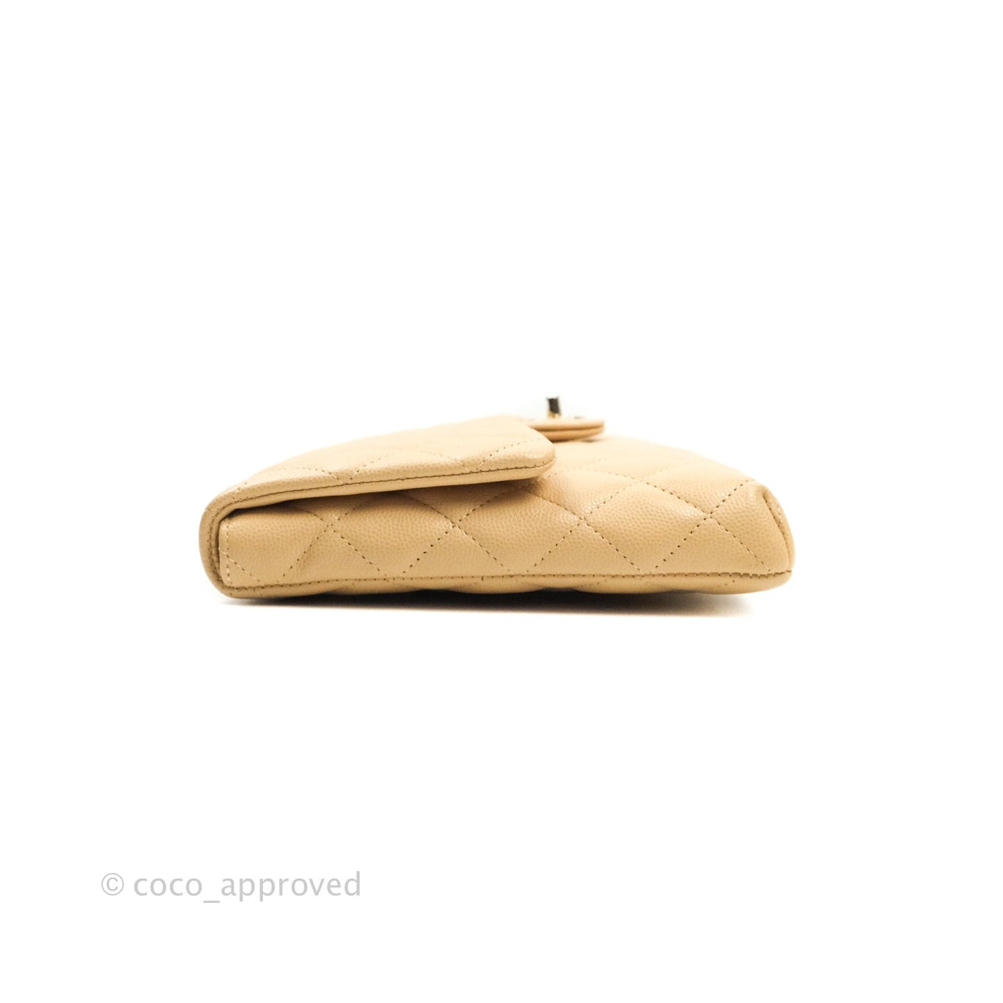 Chanel Timeless Clutch Beige Caviar Gold Hardware