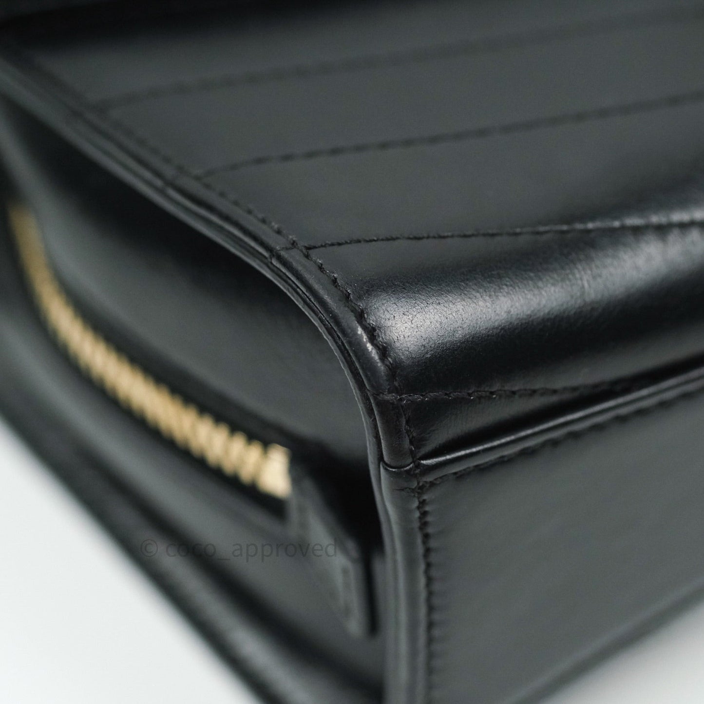 Chanel Chevron Calfskin Medium Medal Flap Black