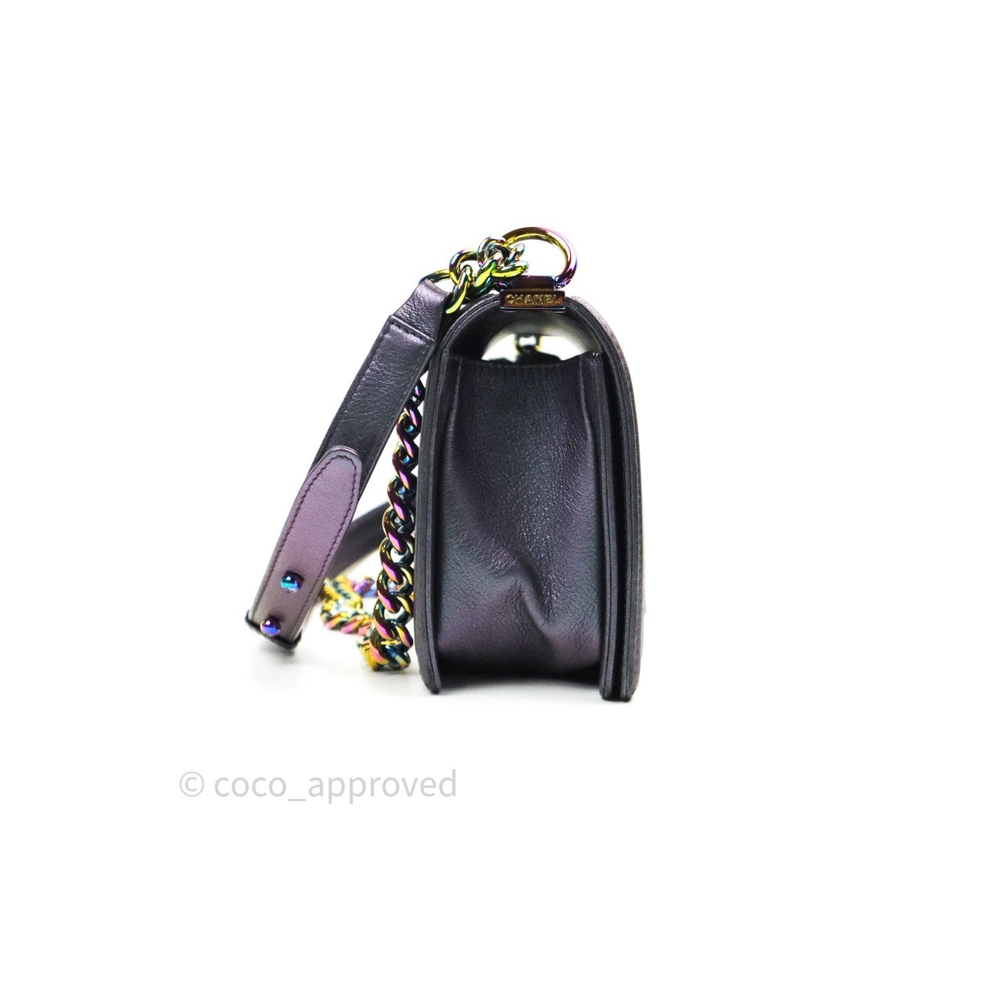 Chanel Purple Mermaid Iridescent Medium Calfskin Boy Bag
