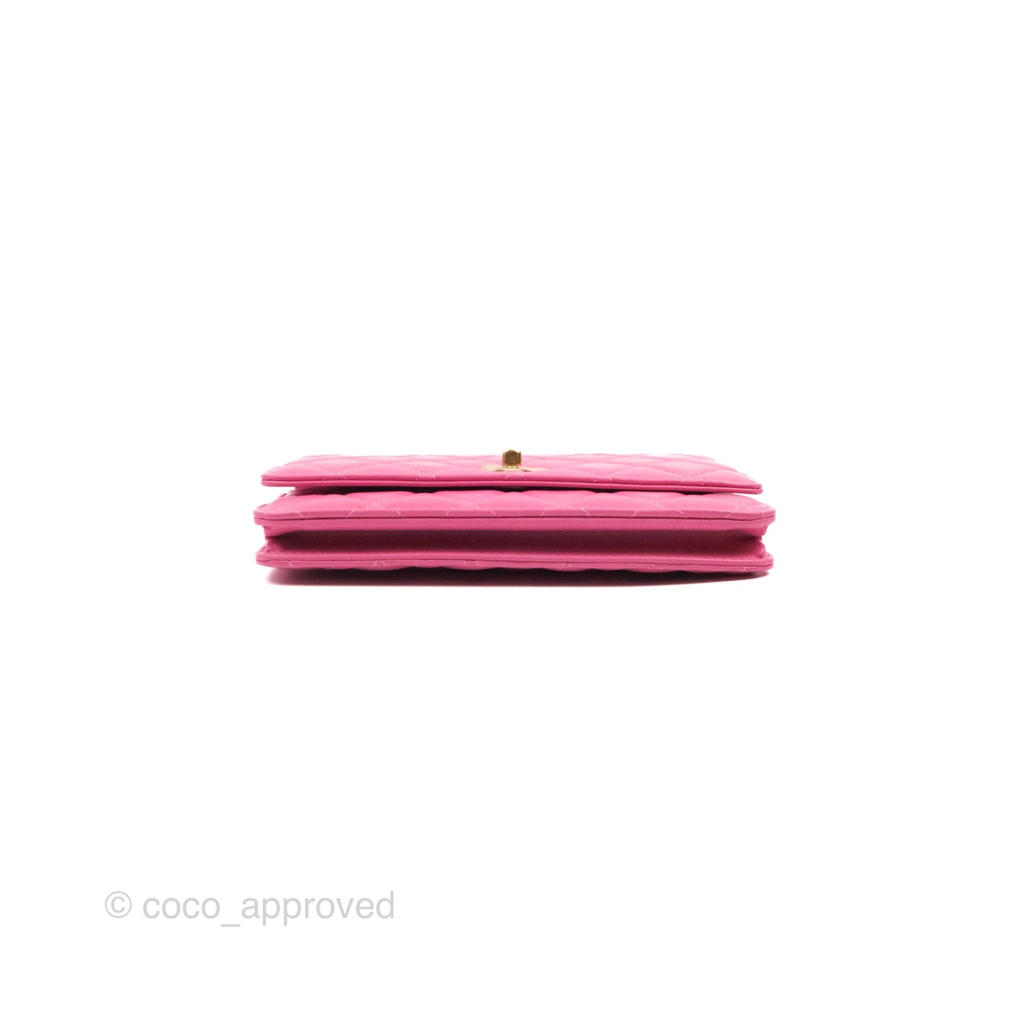 Chanel Quilted Pearl Crush Wallet on Chain WOC Pink Lambskin Aged Gold Hardware