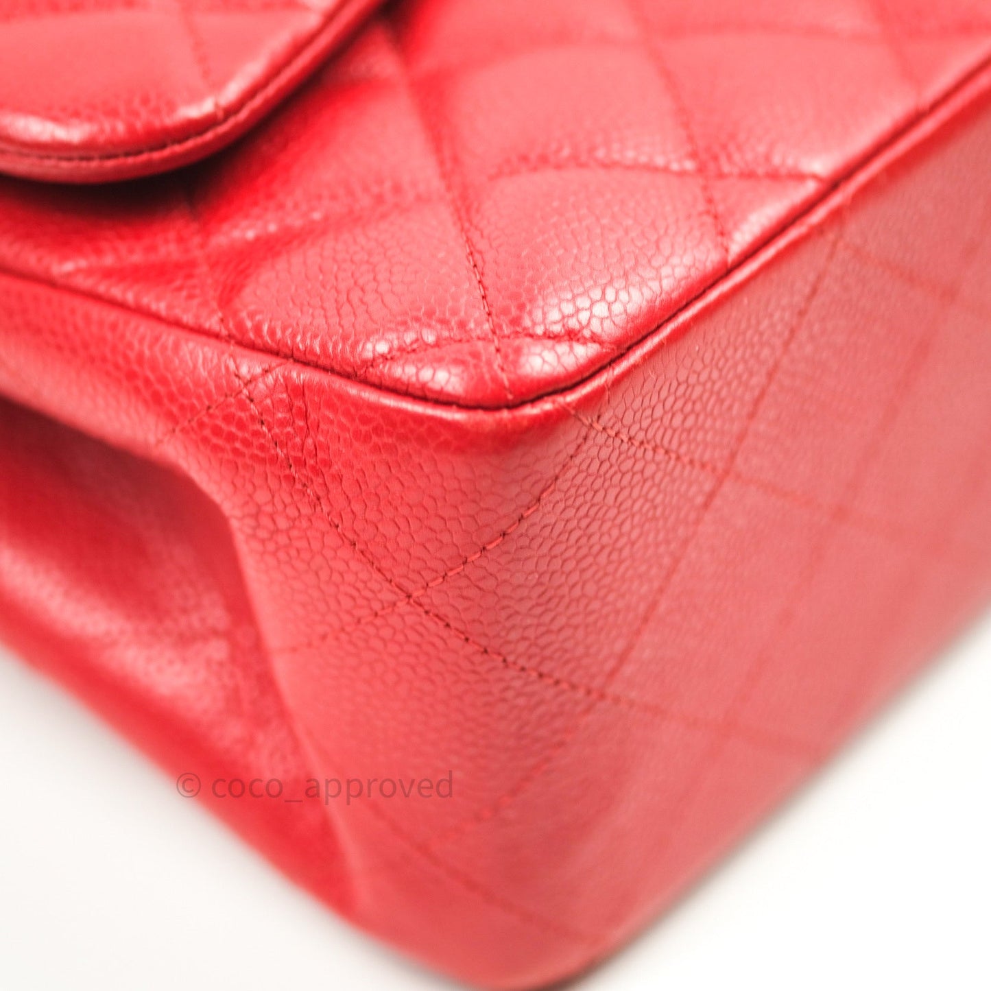 Chanel Jumbo Double Flap Red Caviar Silver Hardware⁣⁣