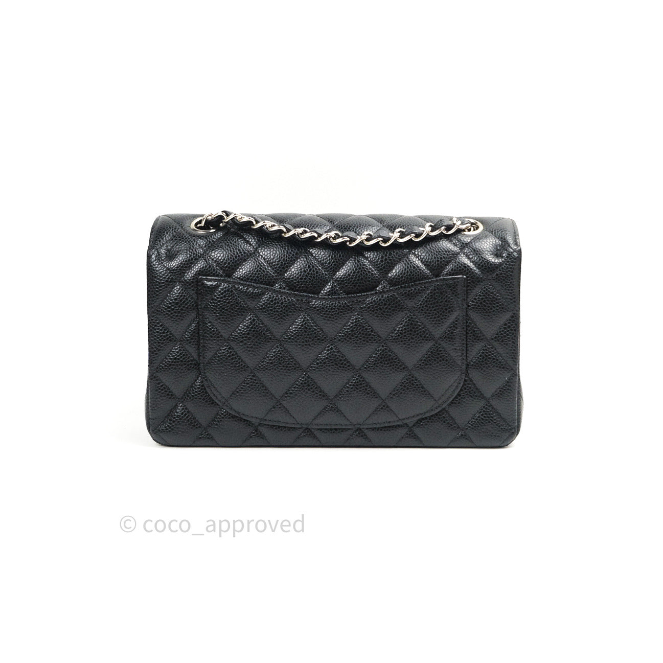 Chanel Quilted S/M Small Classic Flap Black Caviar Silver Hardware