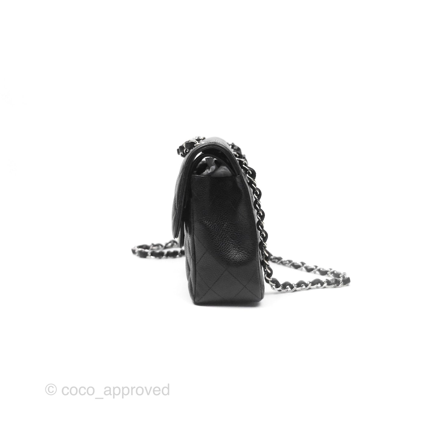 Chanel Small Classic Flap Quilted Black Caviar Silver Hardware