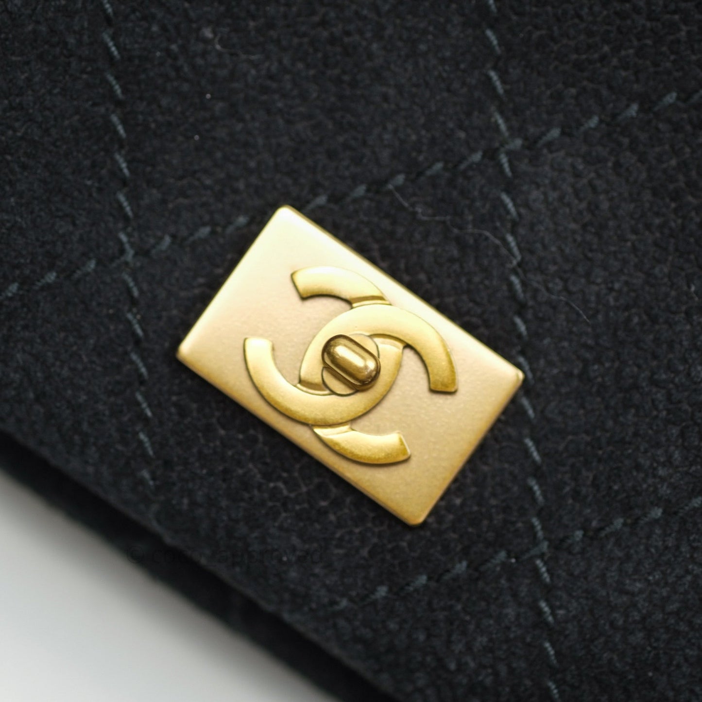 Chanel Vintage Tote Bag Black Gold Hardware