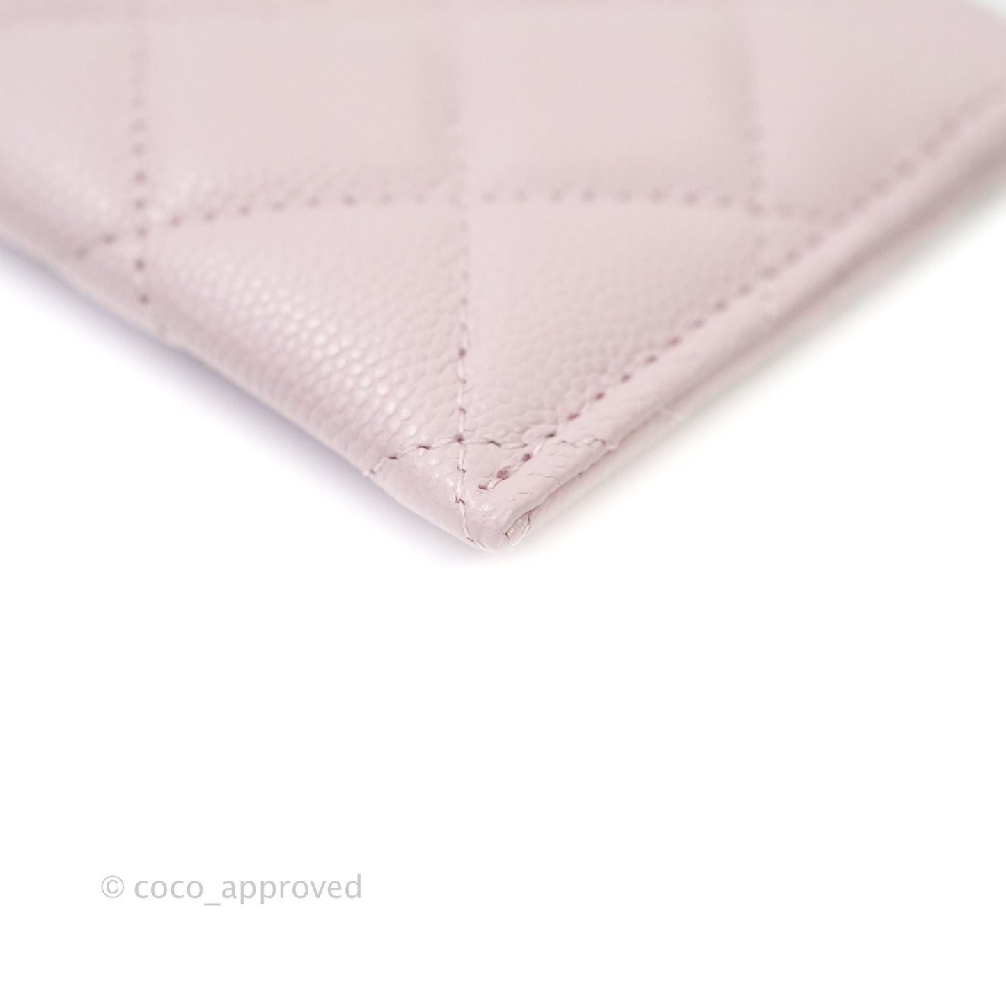 Chanel Quilted Classic Lilac Rose Clair Caviar Gold Hardware Flat Card Holder 21S