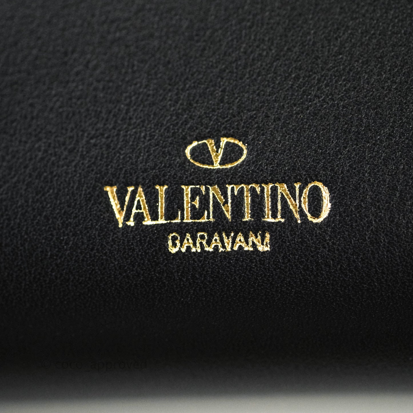 Valentino Garavani Rockstud Wallet Black Gold Hardware