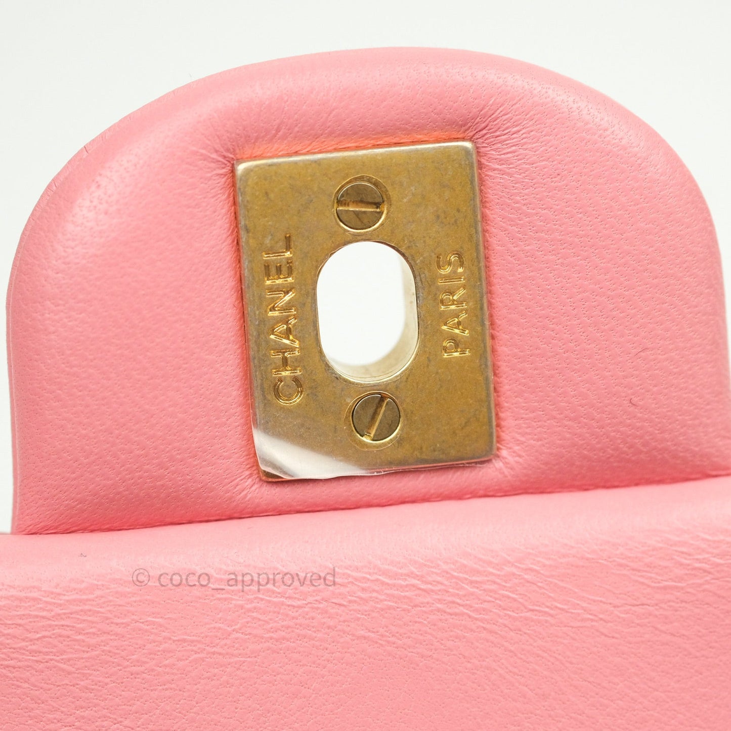 Chanel Quilted Mini Rectangular Pink Lambskin Gold Hardware