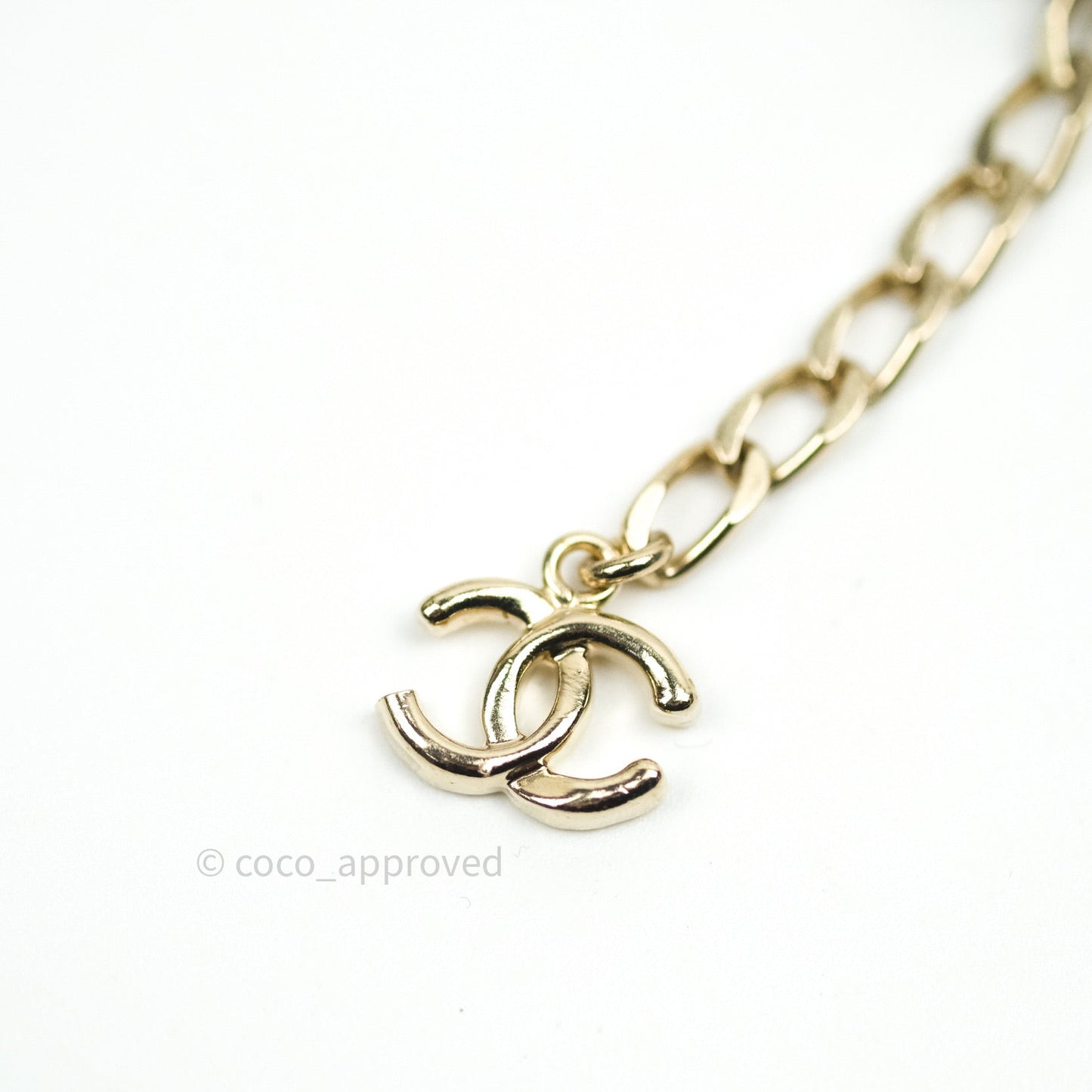Chanel Metal Lambskin Crystal Sergeant Bracelet Gold 20B