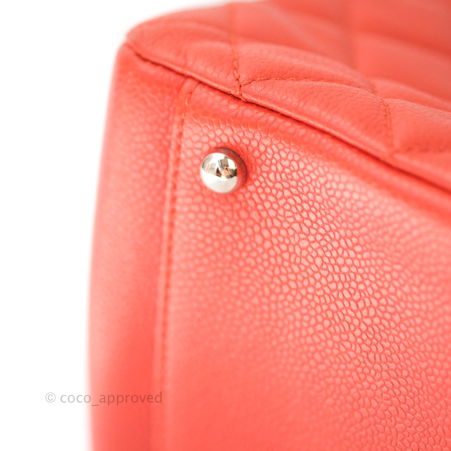 Chanel XL Grand Shopping Tote GST Red Caviar Silver Hardware