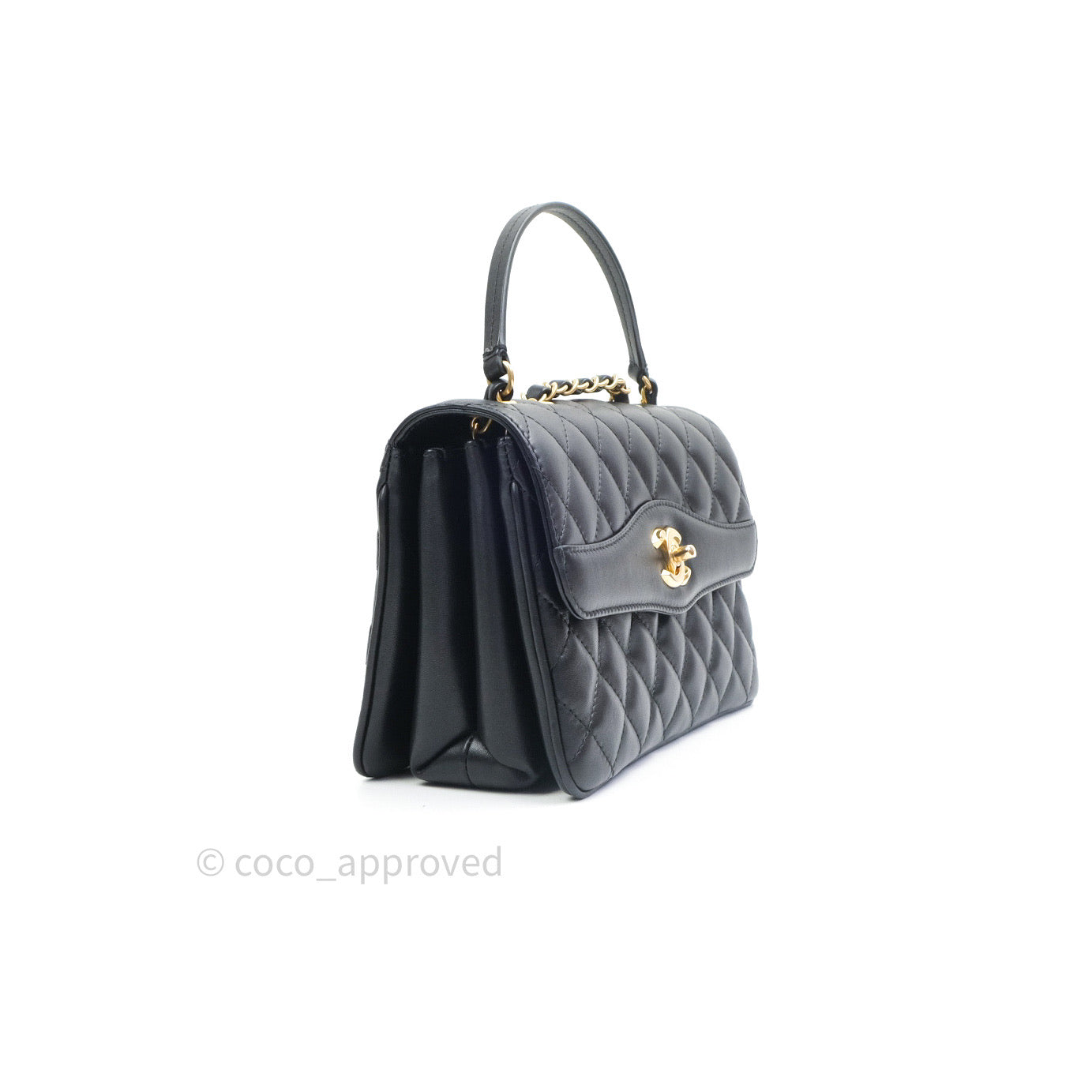 Chanel Coco Vintage Flap Bag Black Lambskin Gold Hardware 18C