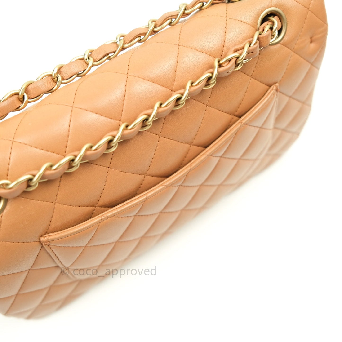 Chanel Classic M/L Beige Lambskin Gold Hardware