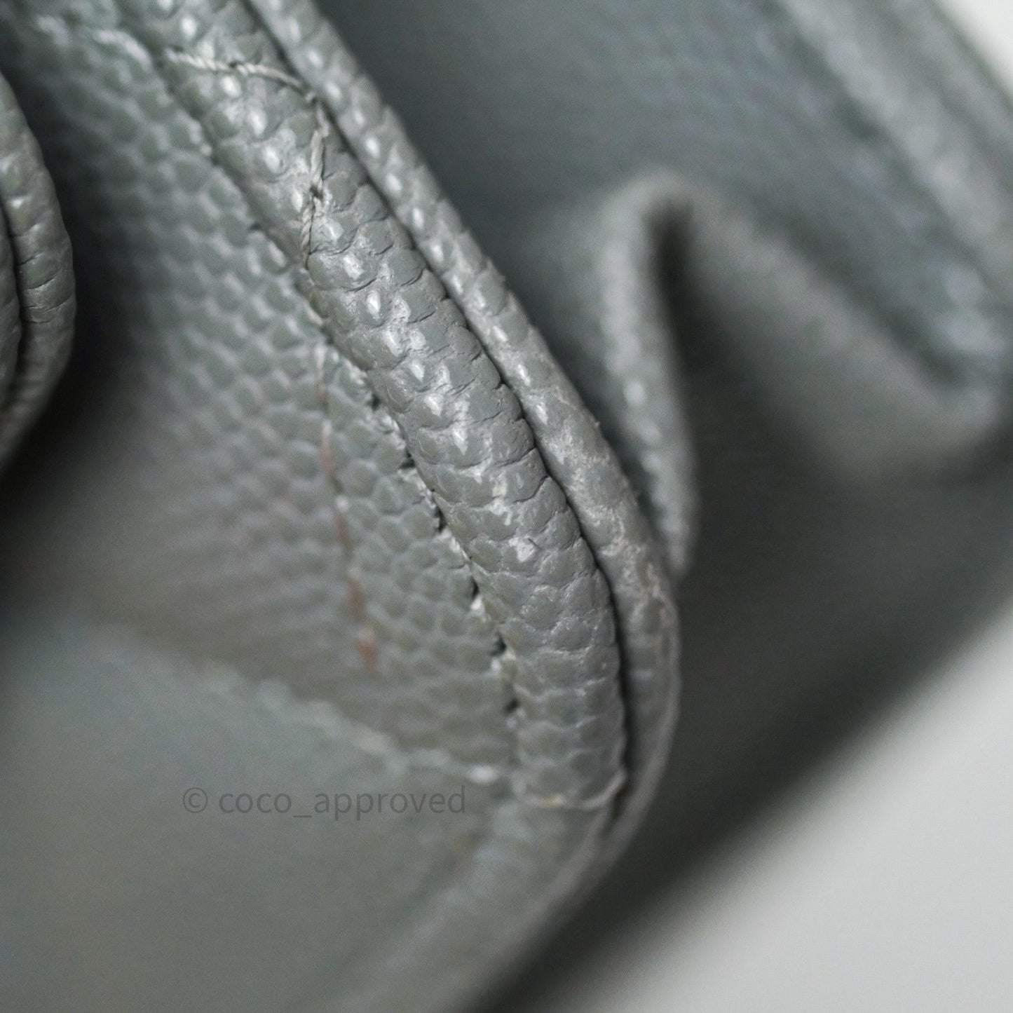Chanel Caviar Quilted Wallet on Chain WOC Grey Light Gold Hardware 20C