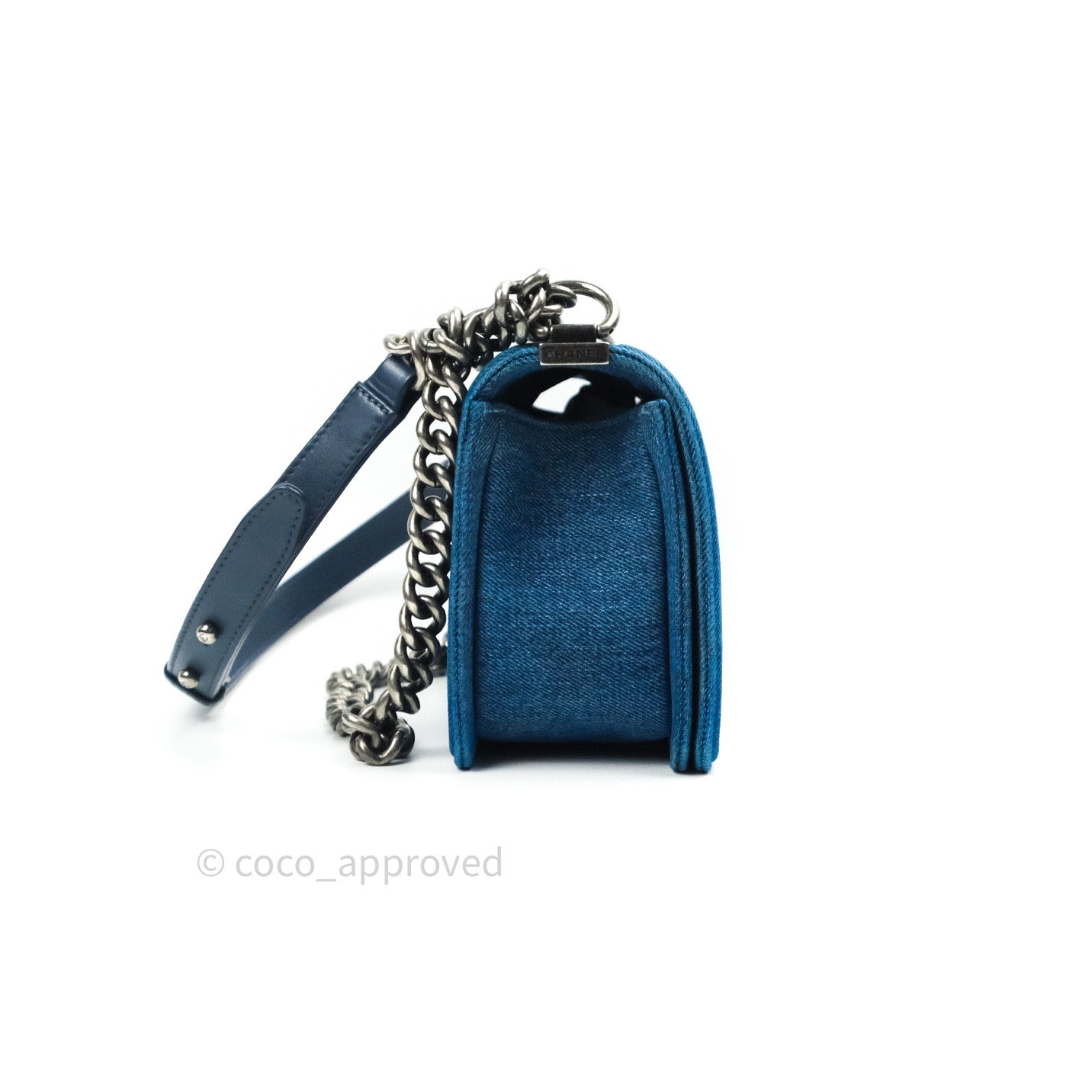 Chanel Boy Quilted Medium Denim Ruthenium Hardware