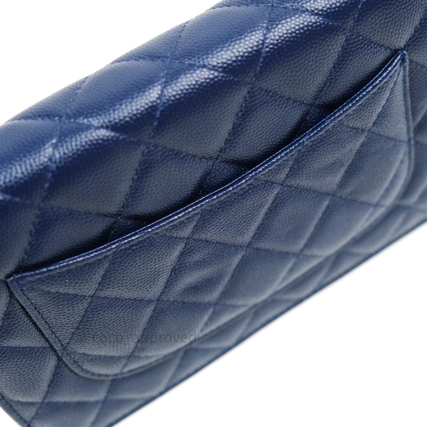 Chanel Quilted Wallet on Chain WOC Navy Caviar Gold Hardware
