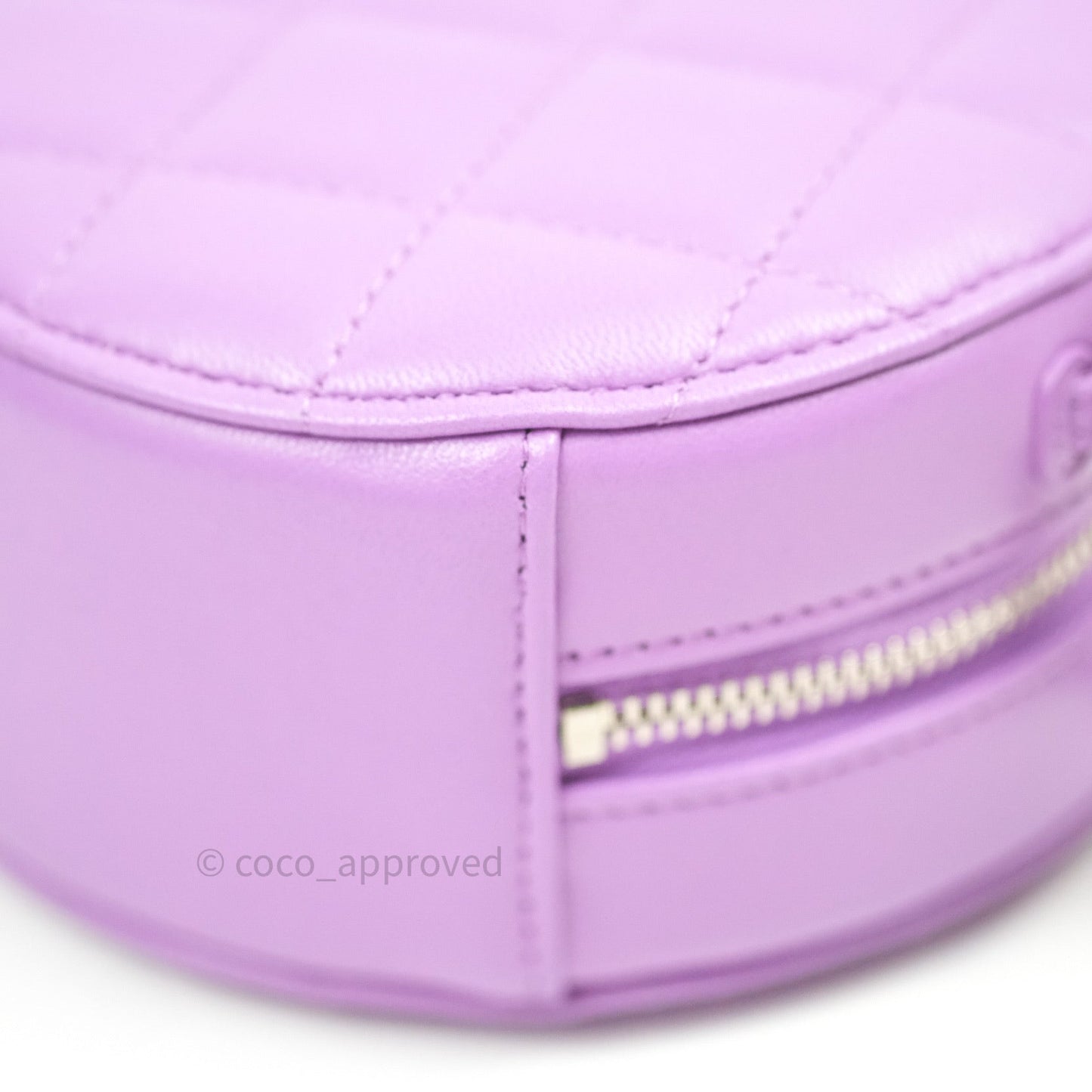 Chanel Round Circle Bag Purple Silver Hardware
