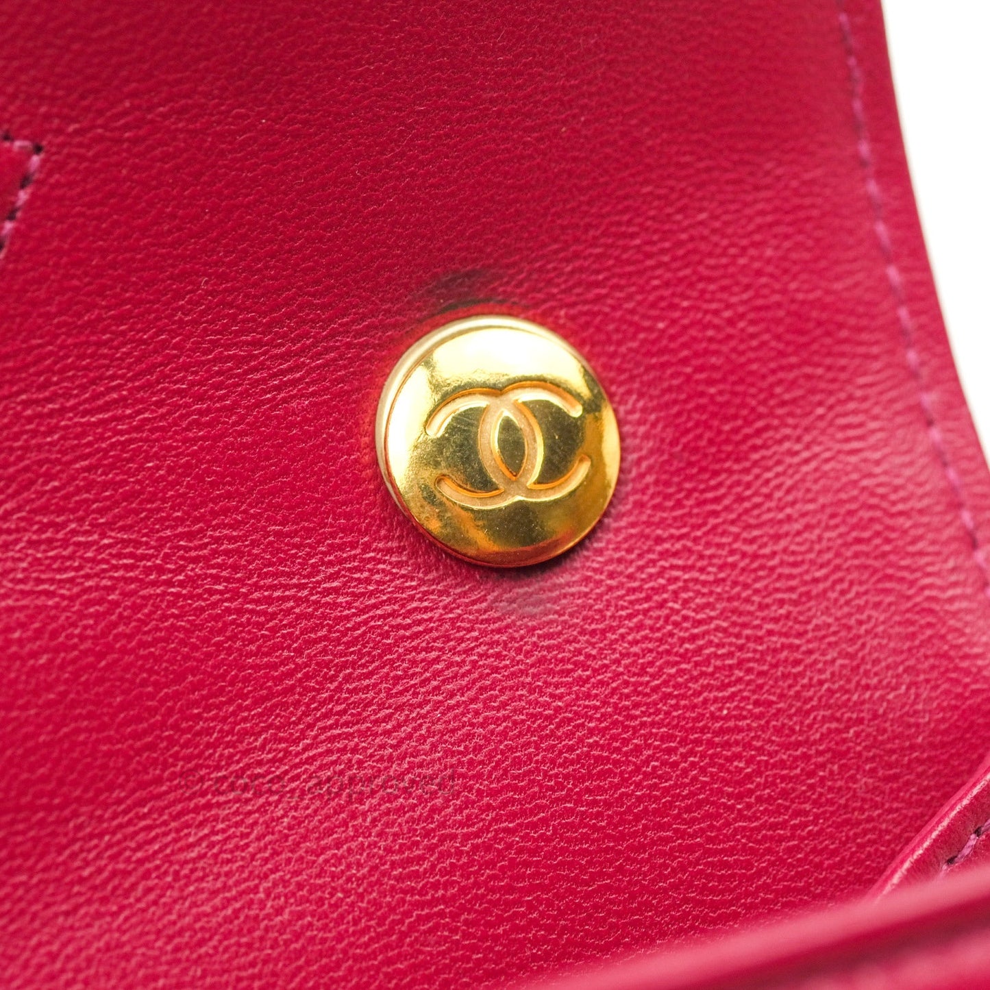 Chanel Vintage Dark Red Pink Lambskin 24K Gold Hardware