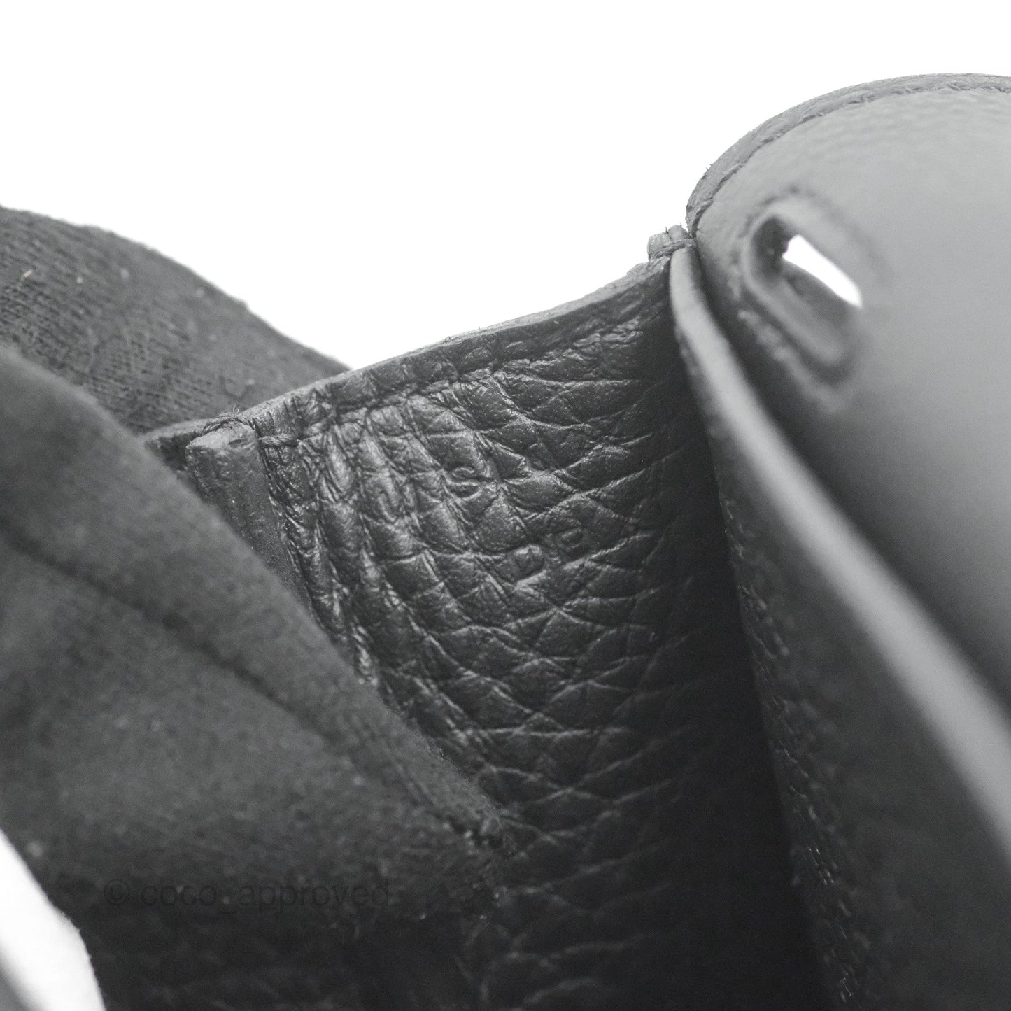 Hermès Halzan 25 Black Clemence Palladium Hardware