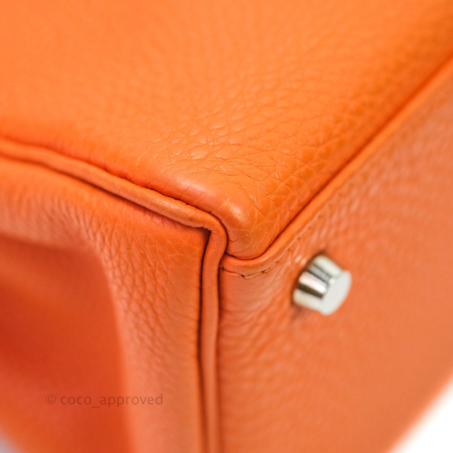 Hermès Kelly 28 Orange Palladium Hardware Togo