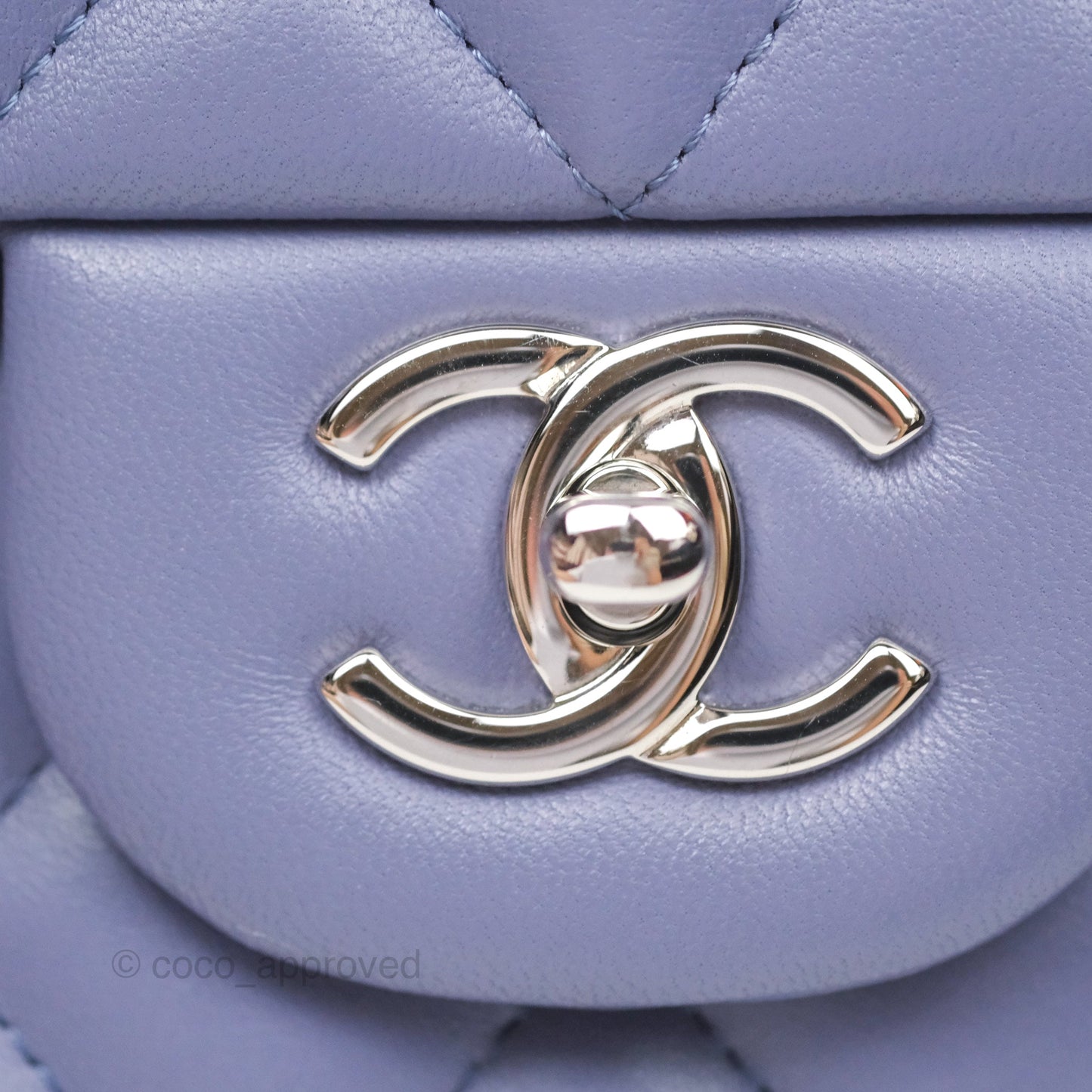 Chanel Jumbo Double Flap Lavender Blue Lambskin Silver Hardware⁣⁣