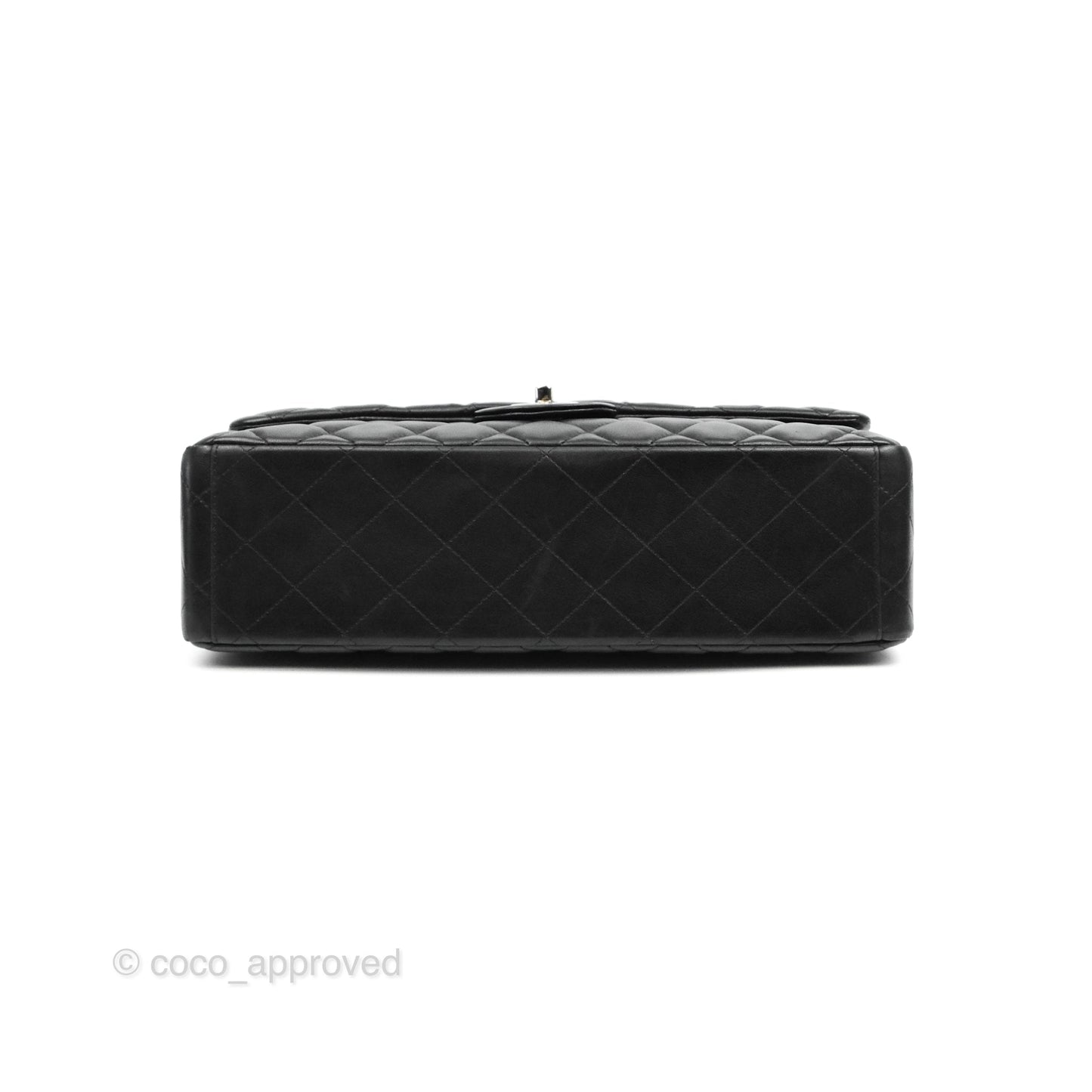 Chanel Quilted Single Flap Maxi Flap Black Lambskin Silver Hardware
