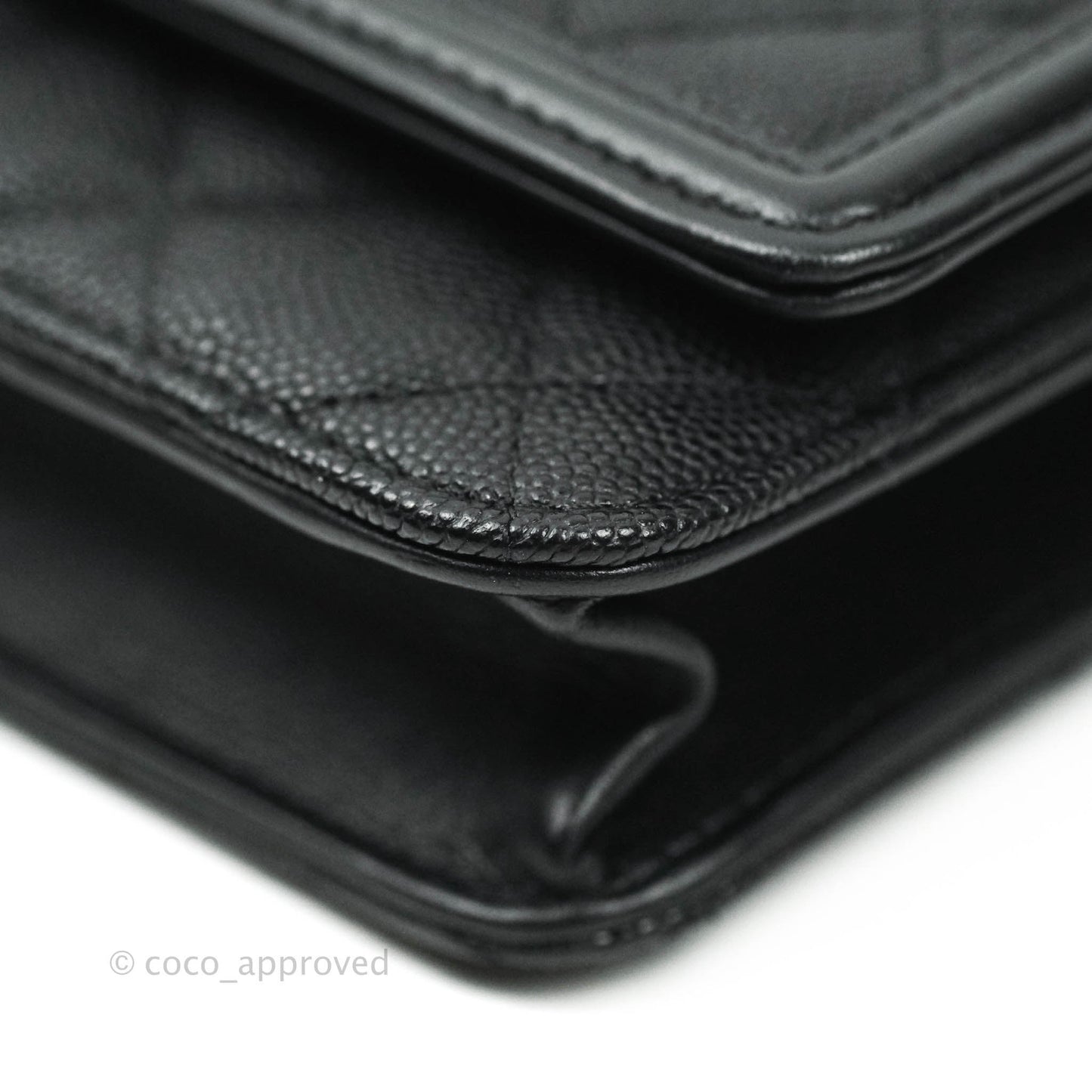 Chanel Filigree Wallet on Chain WOC Black Caviar Gold Hardware