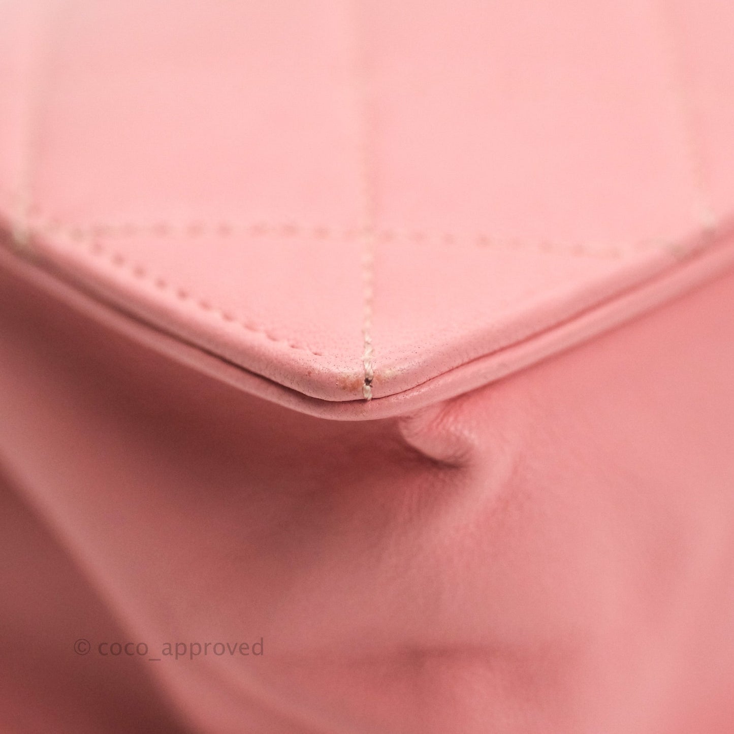 Chanel Large Quilted Lambskin Pearl Chain Flap Bag Pink Aged Gold Hardware