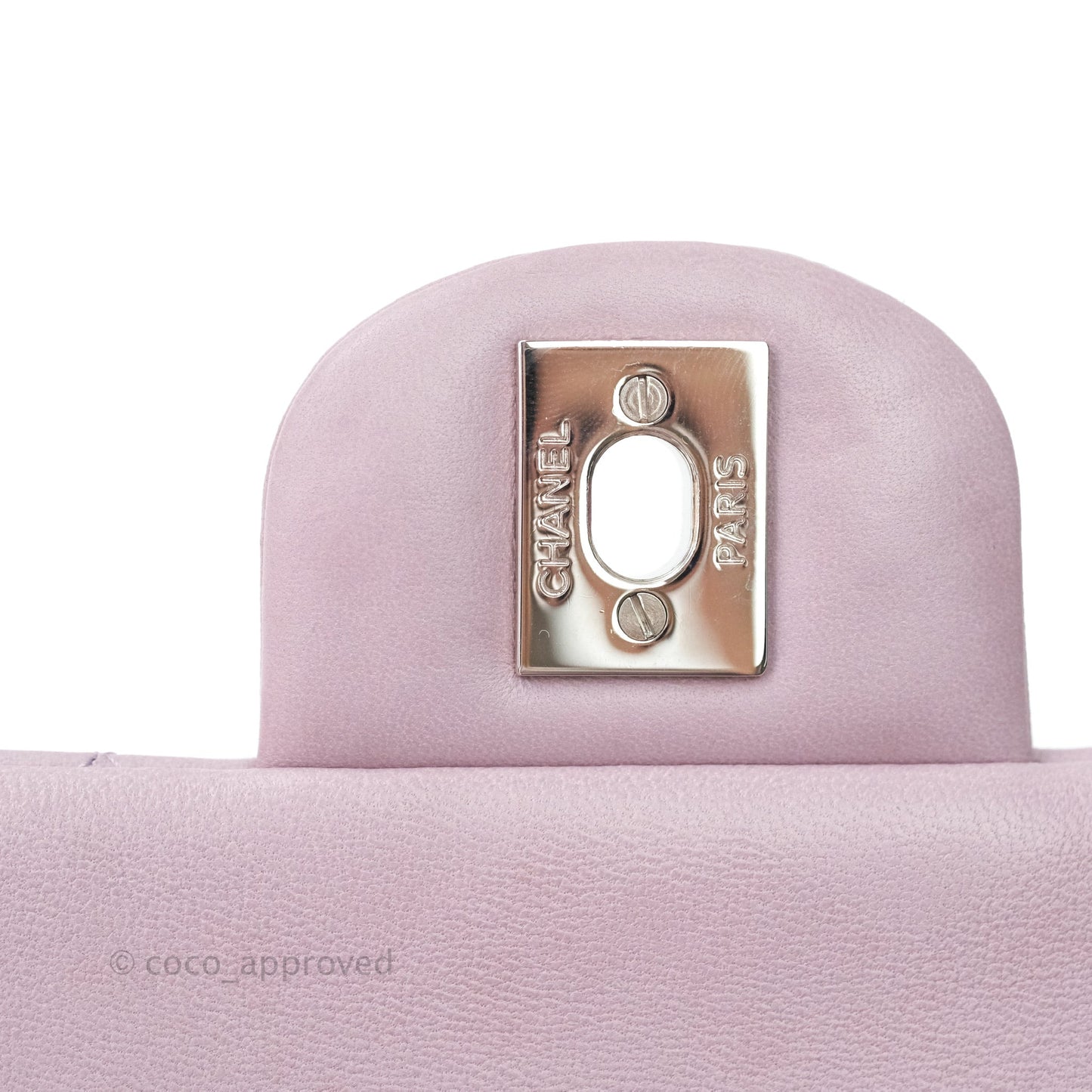 Chanel Quilted Clutch with Chain Lilac Pink Lambskin Silver Hardware