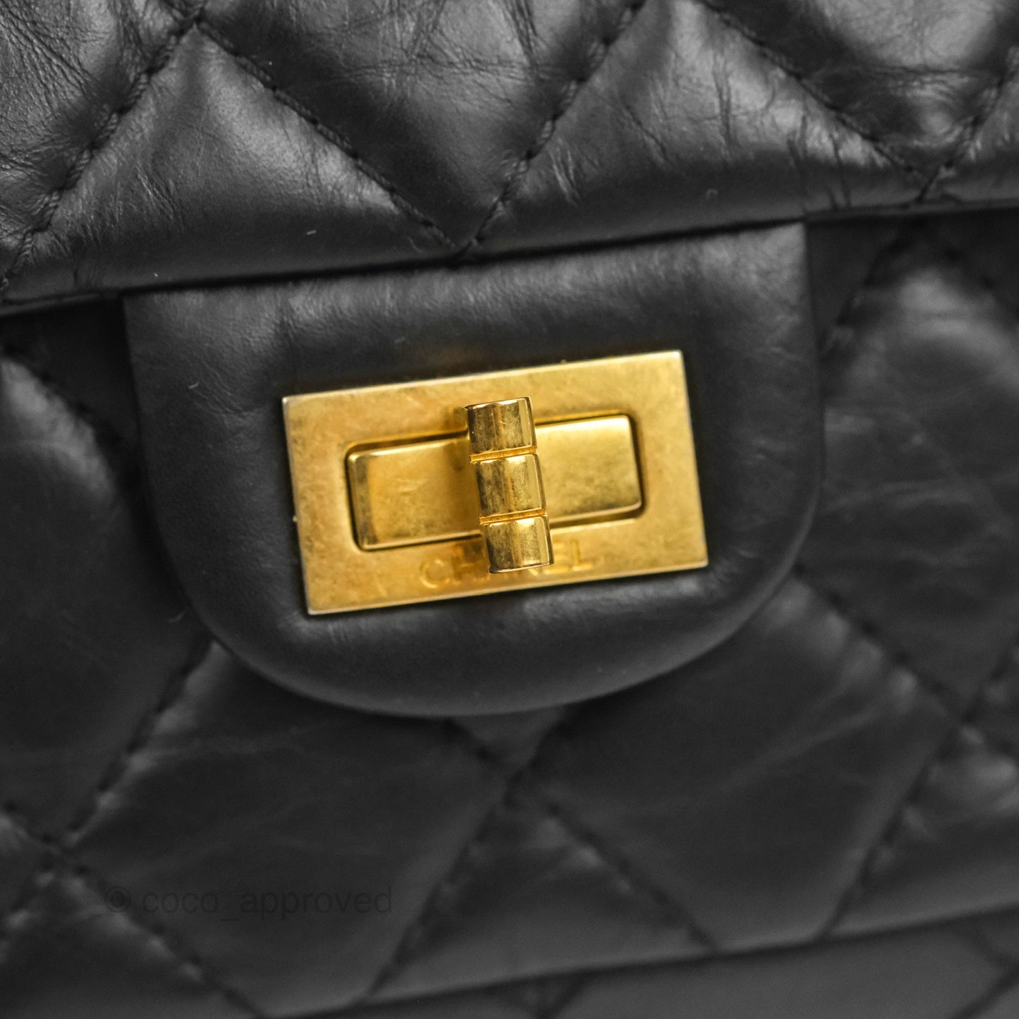 Chanel Reissue 226 Quilted Black Aged Calfskin Aged Gold Hardware