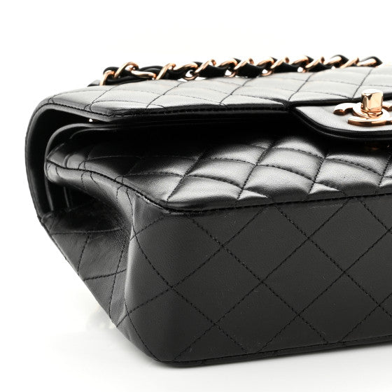 Luxury Chanel Lambskin Quilted Small Double Flap Black