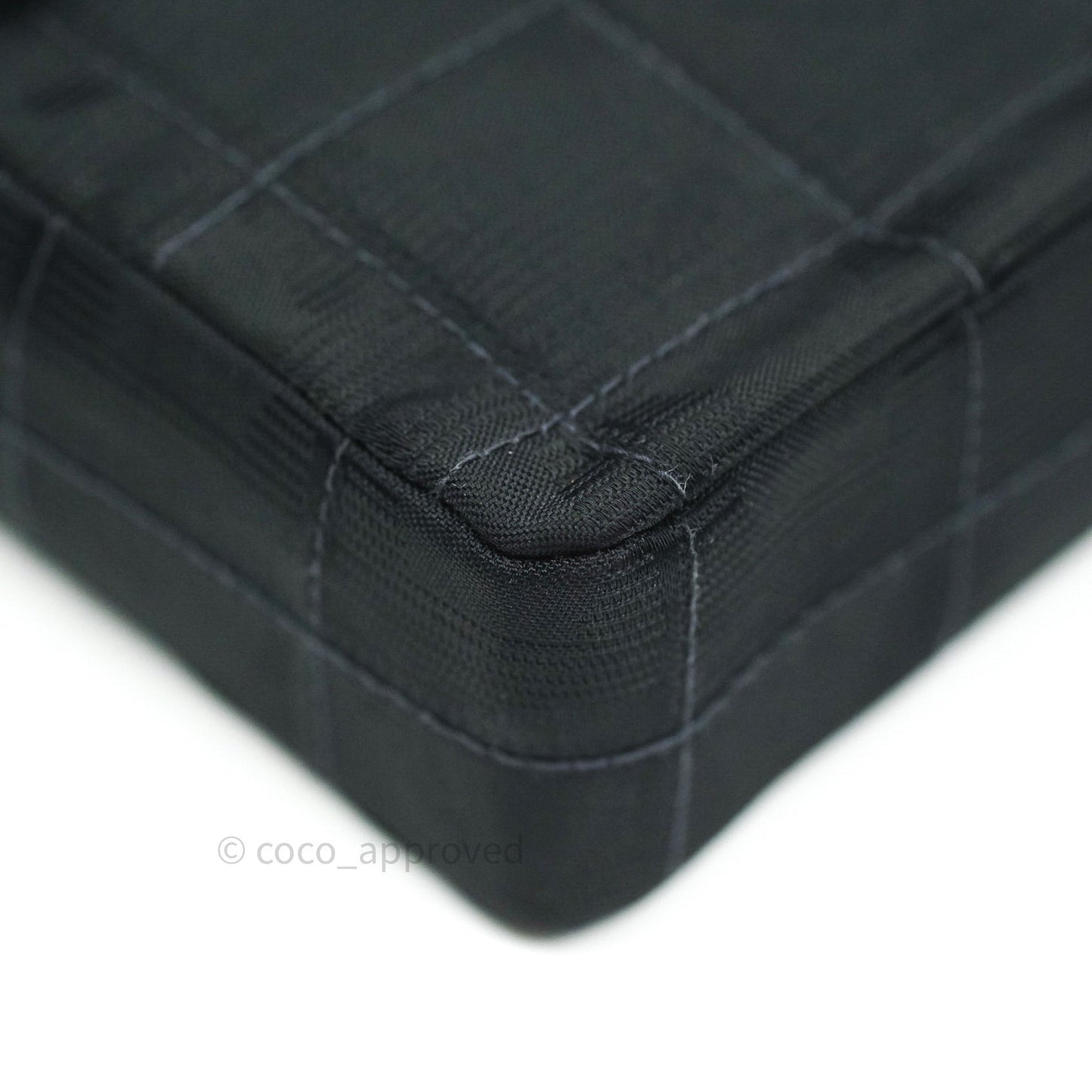 Chanel Denim So Black Camellia Clutch With Chain
