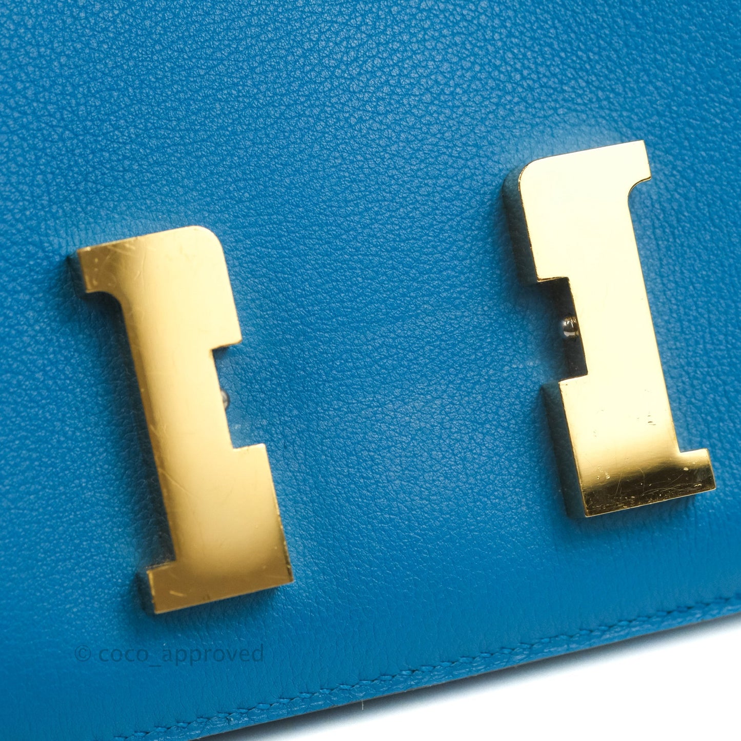 Hermès Constance 24 Bleu Frida Evercolor Gold Hardware