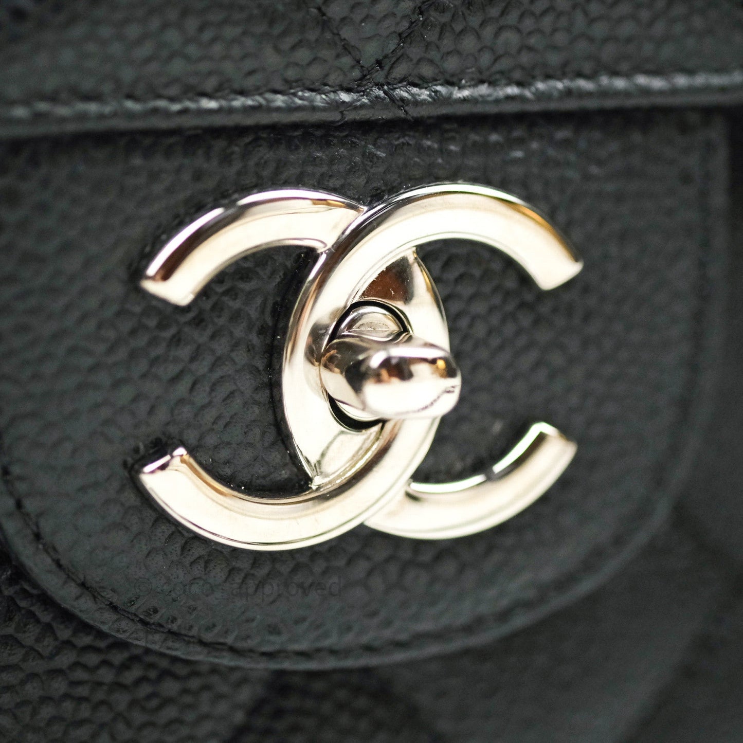 Chanel Classic Jumbo Double Flap Maxi Black Caviar Silver Hardware