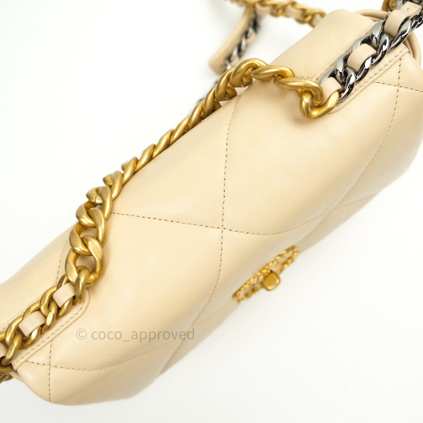 Chanel 19 Small Beige Goatskin Mixed Hardware 20A