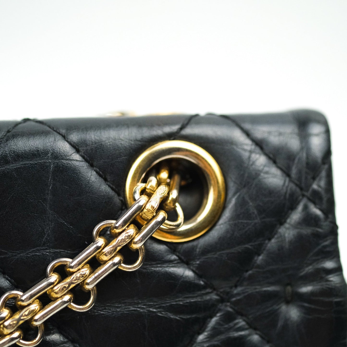Chanel Reissue Quilted Aged Calfskin Black Gold Hardware 226