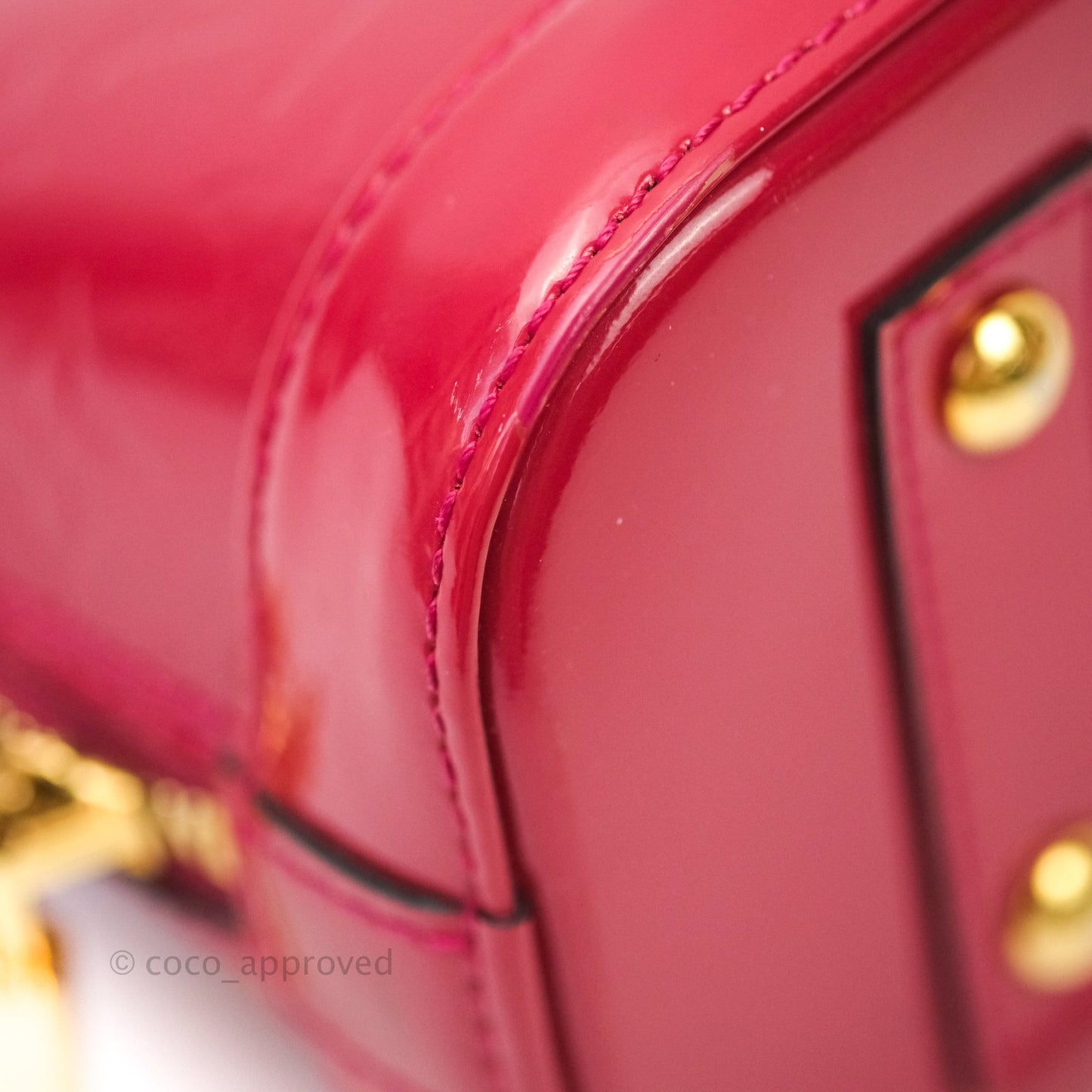 Louis Vuitton Alma BB Red Patent Leather Gold Hardware