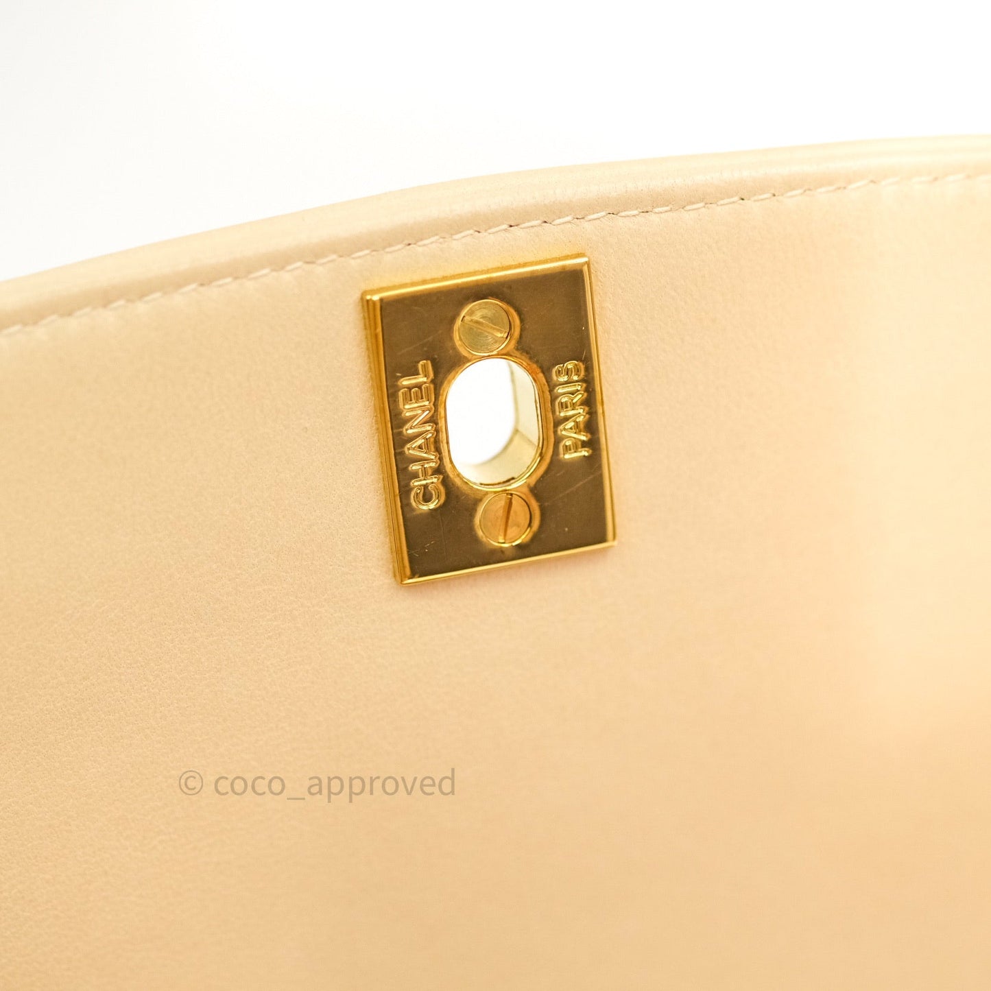 Chanel Diana Quilted Beige Lambskin Medium Vintage 24K Gold Hardware