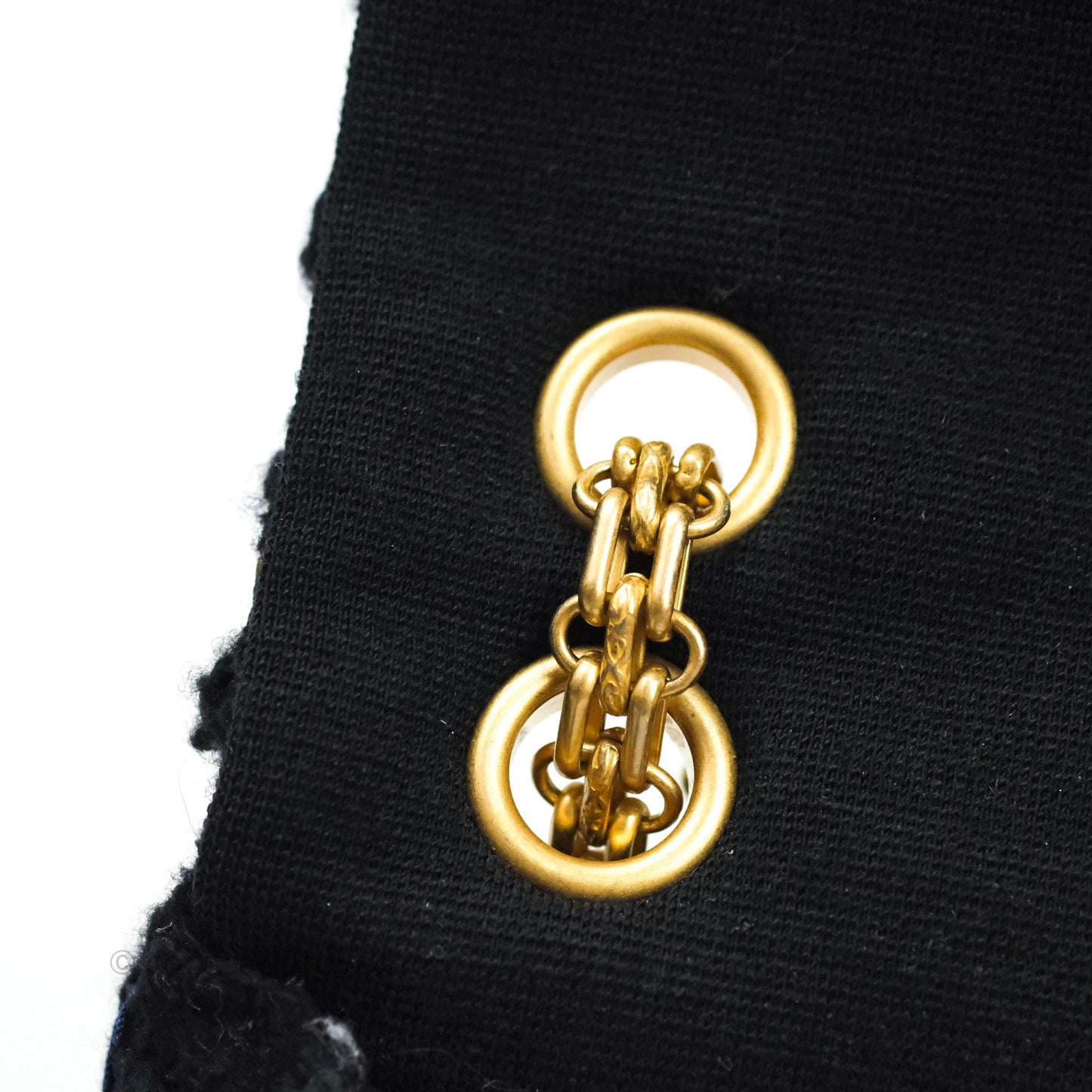 Chanel Mini Reissue 224 Black Navy Tweed Gold Hardware