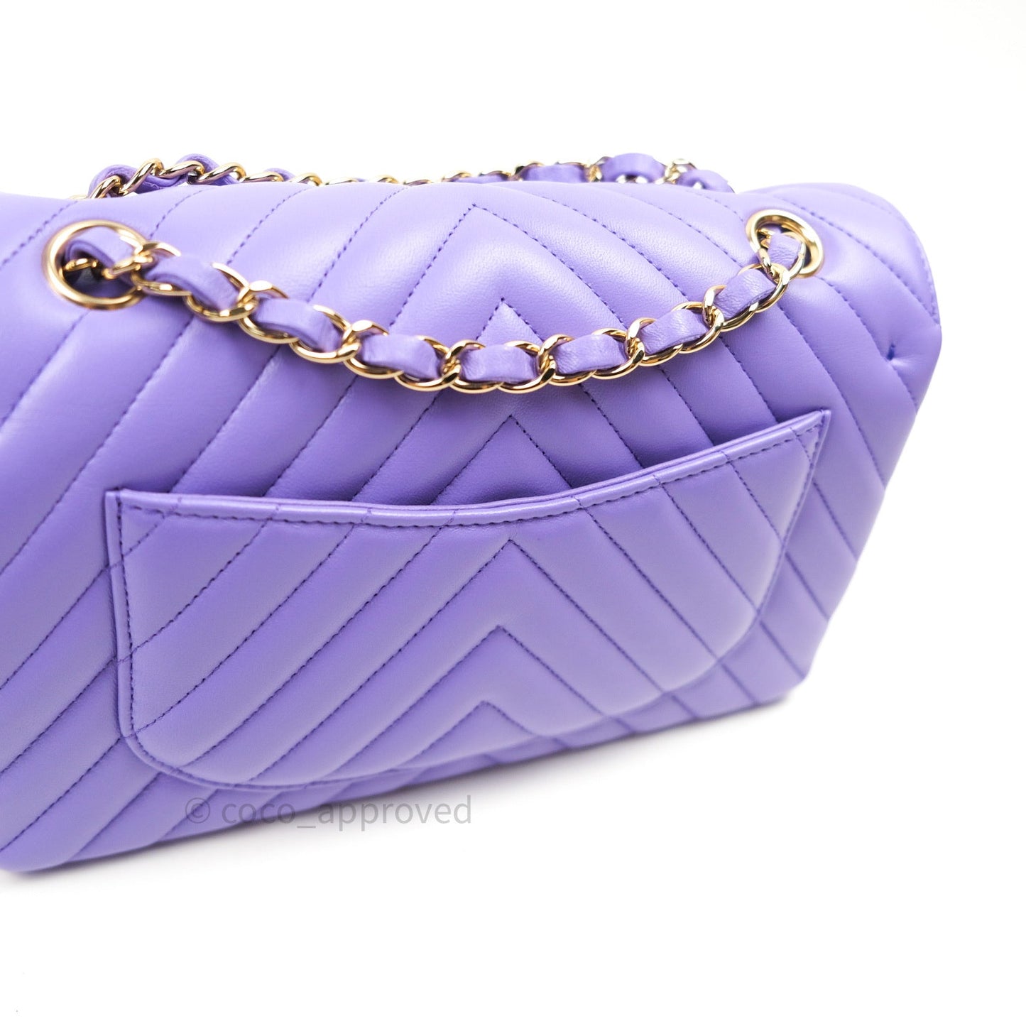 Chanel Classic Small S/M Flap Purple Lambskin Light Gold Hardware